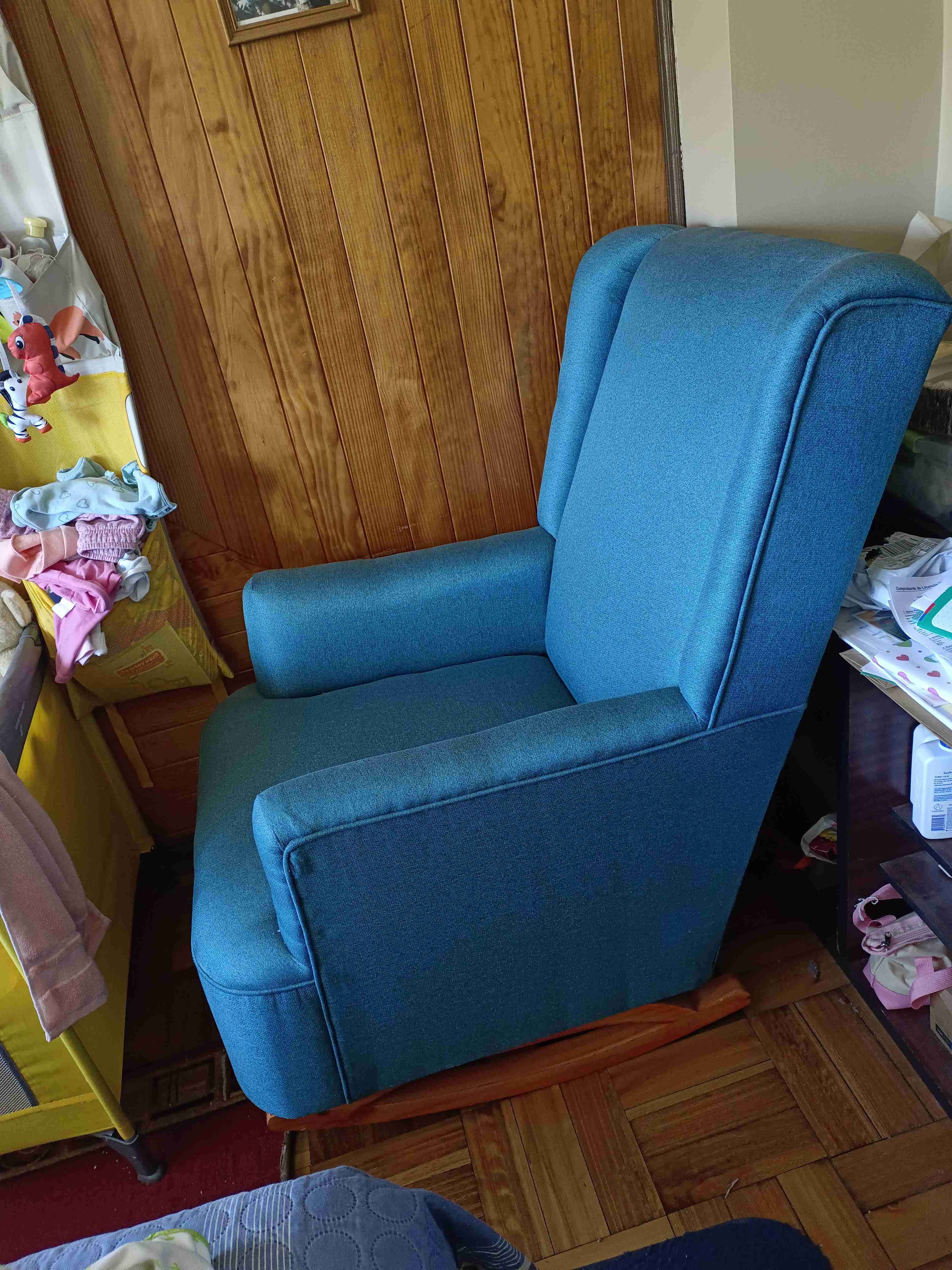 Sillón turqueza semi nuevo. - miniatura 3