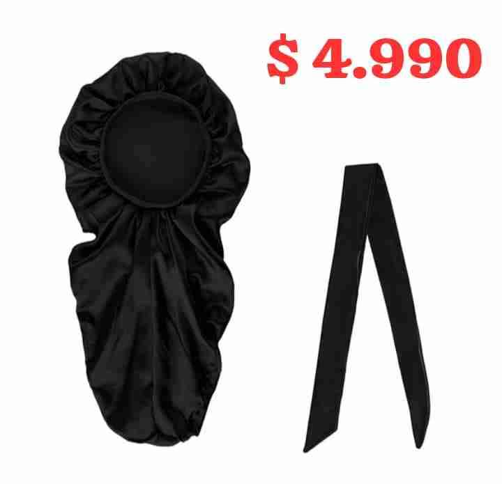 Gorro de satén negro