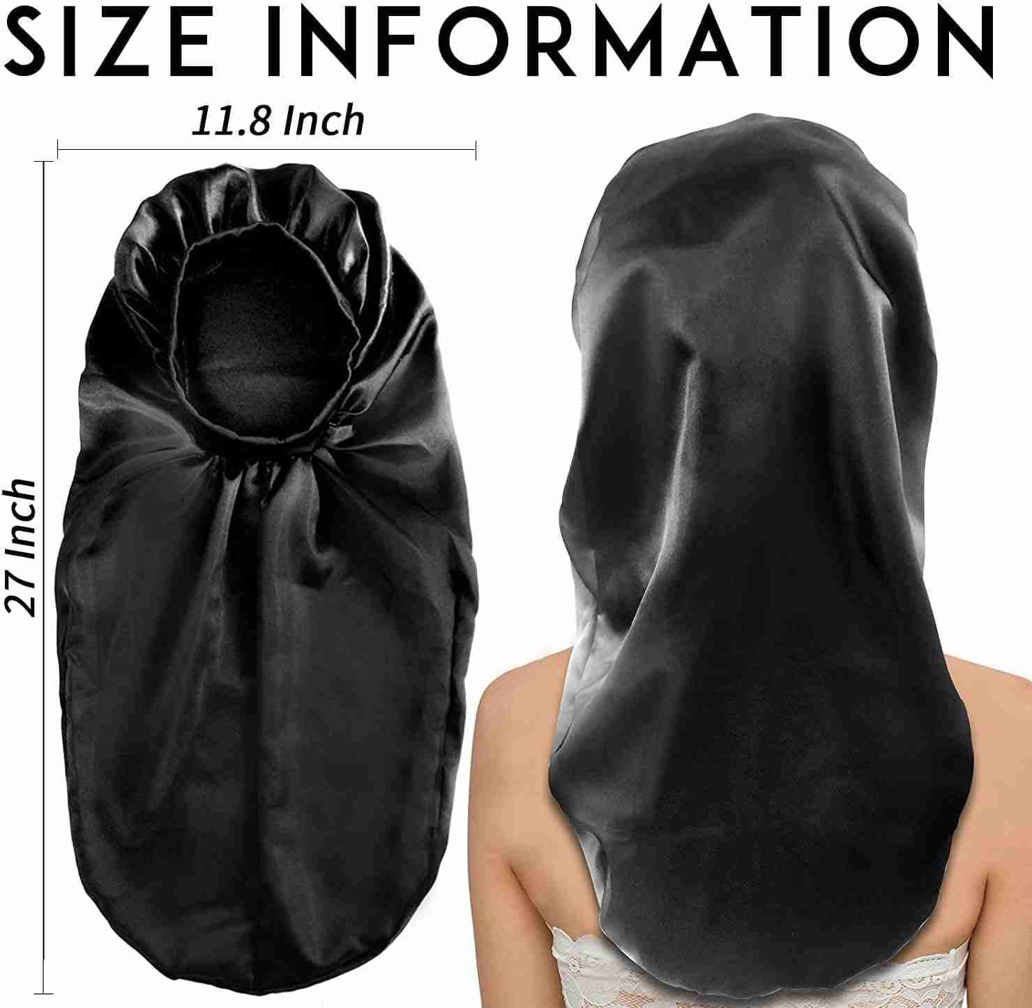 Gorro de satén negro - miniatura 2