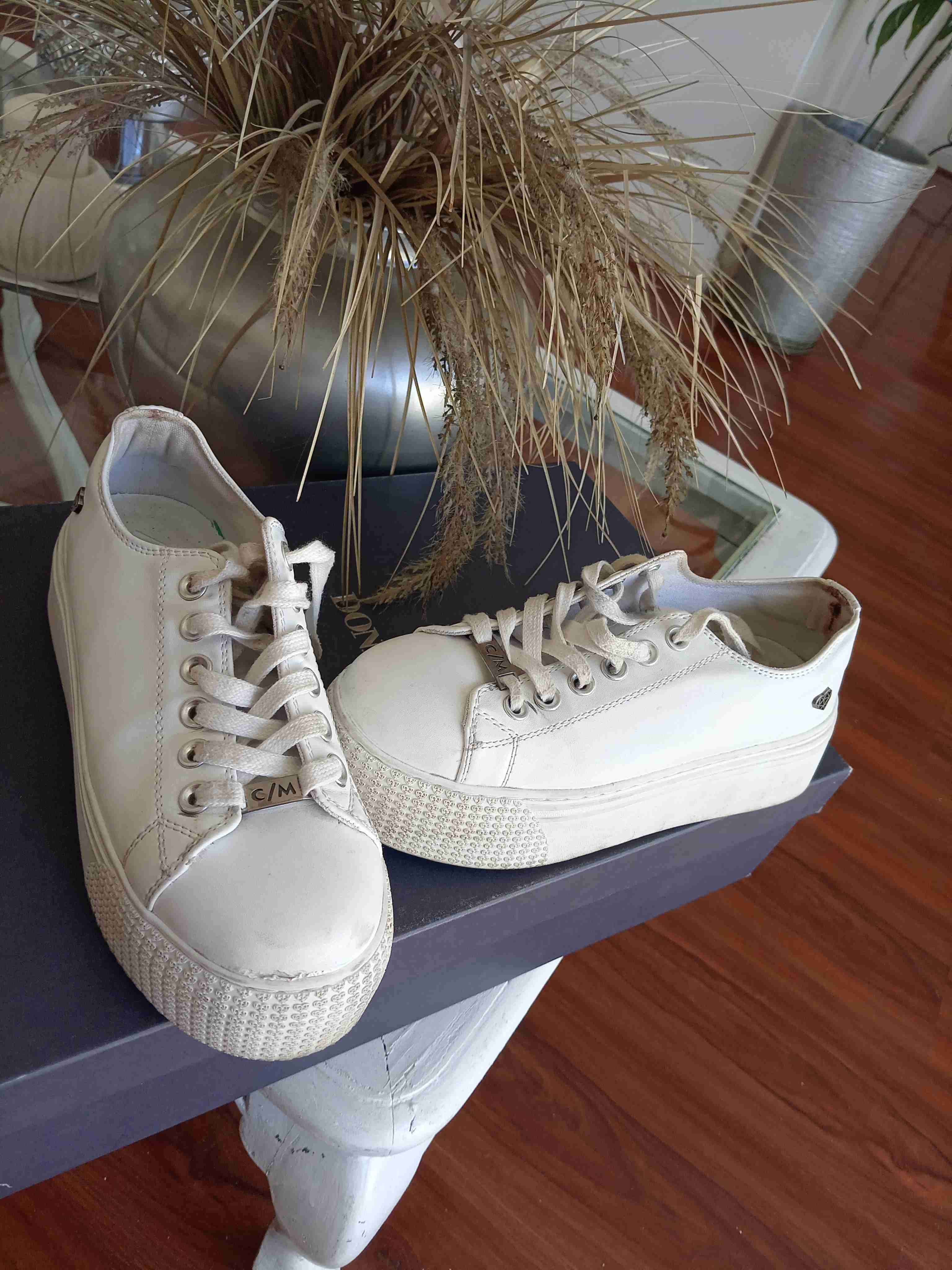 Zapatillas blancas de plataforma, marca Cmoran, nu - miniatura 3