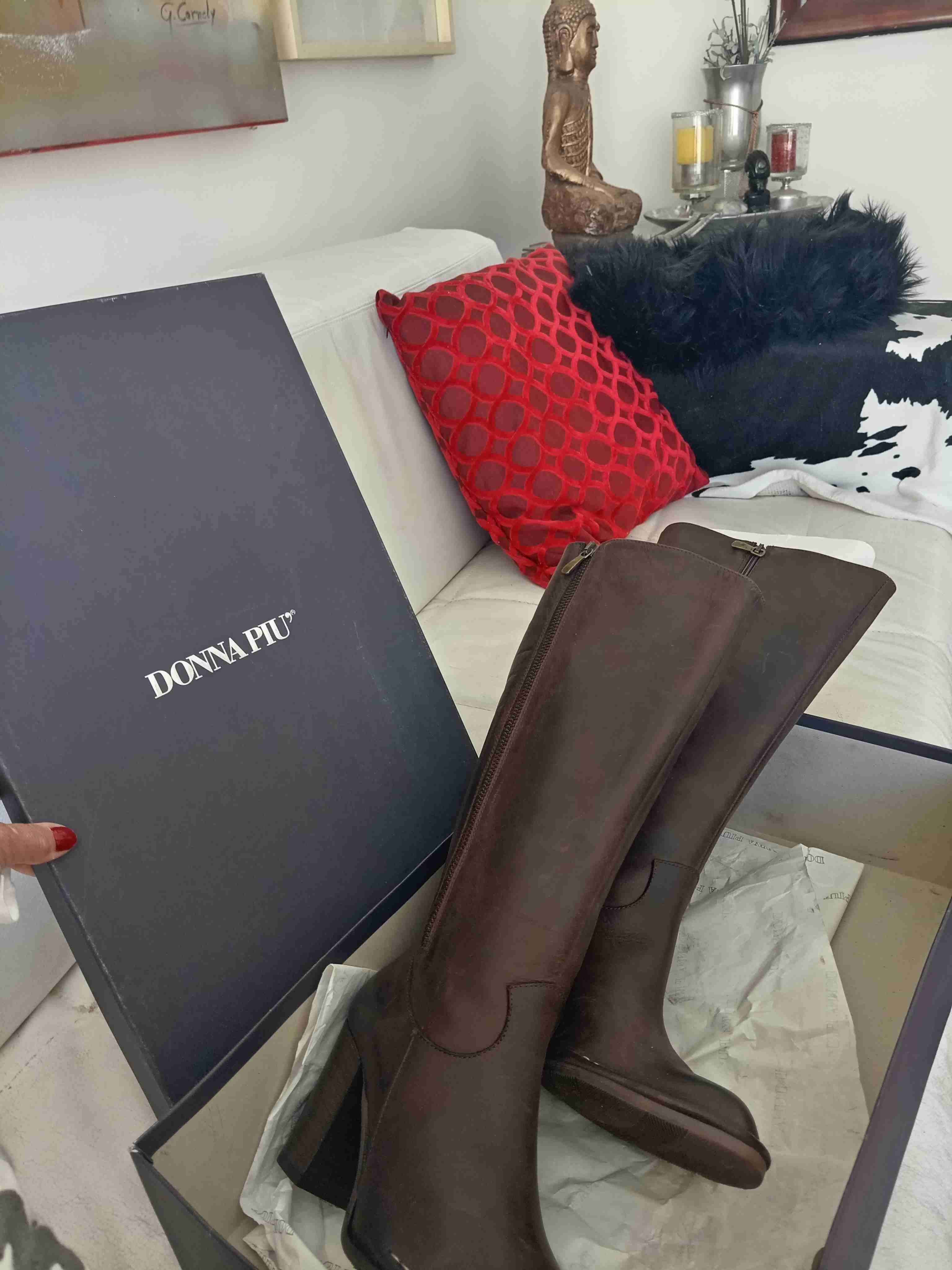 Botas altas de cuero marrón - miniatura 2