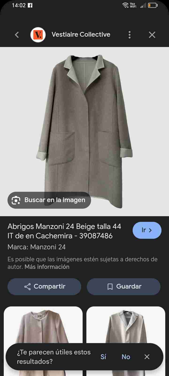 Abrigo gris de alpaca y lana marca Basement, dice - miniatura 4