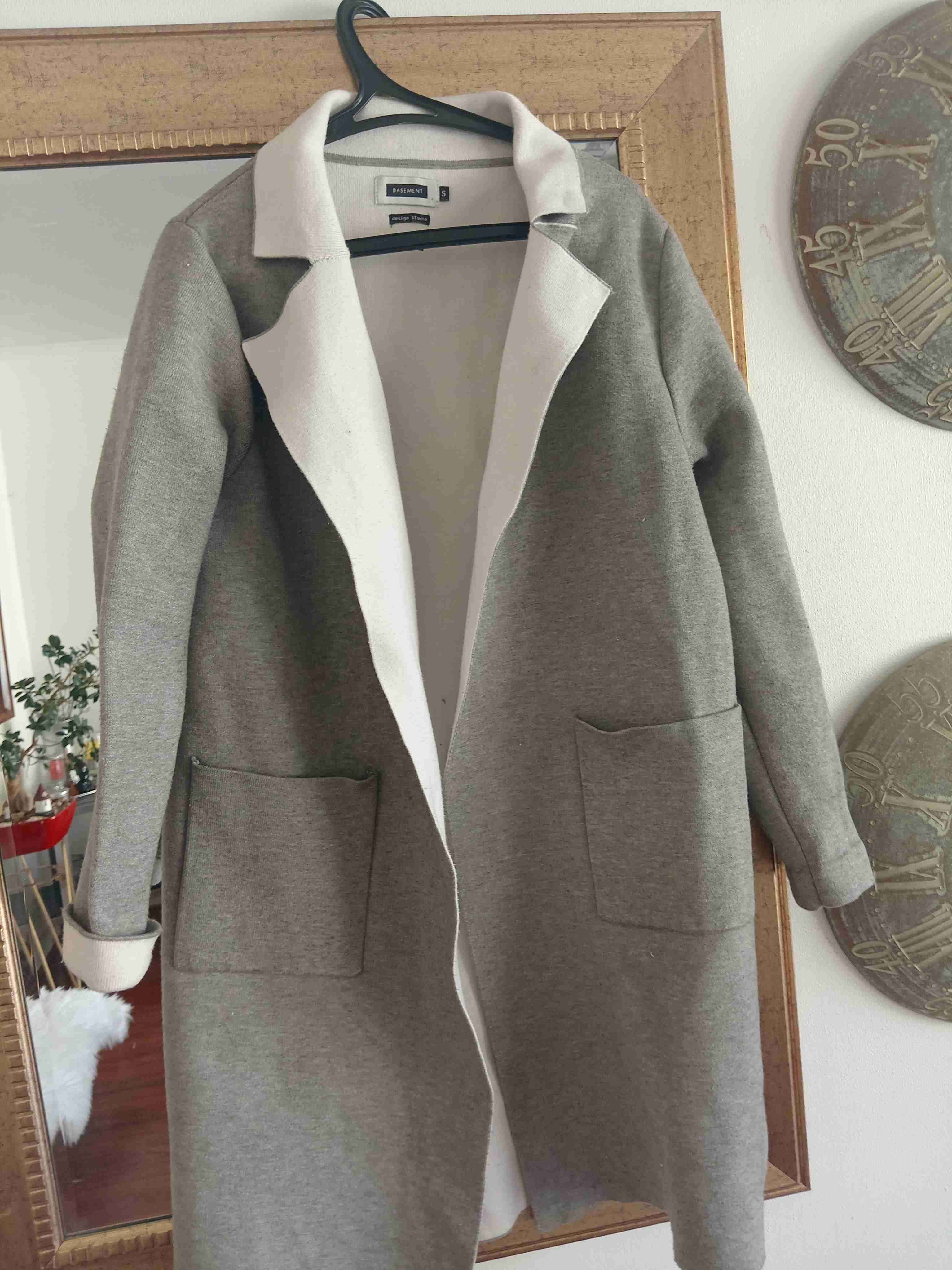 Abrigo gris de alpaca y lana marca Basement, dice - miniatura 6