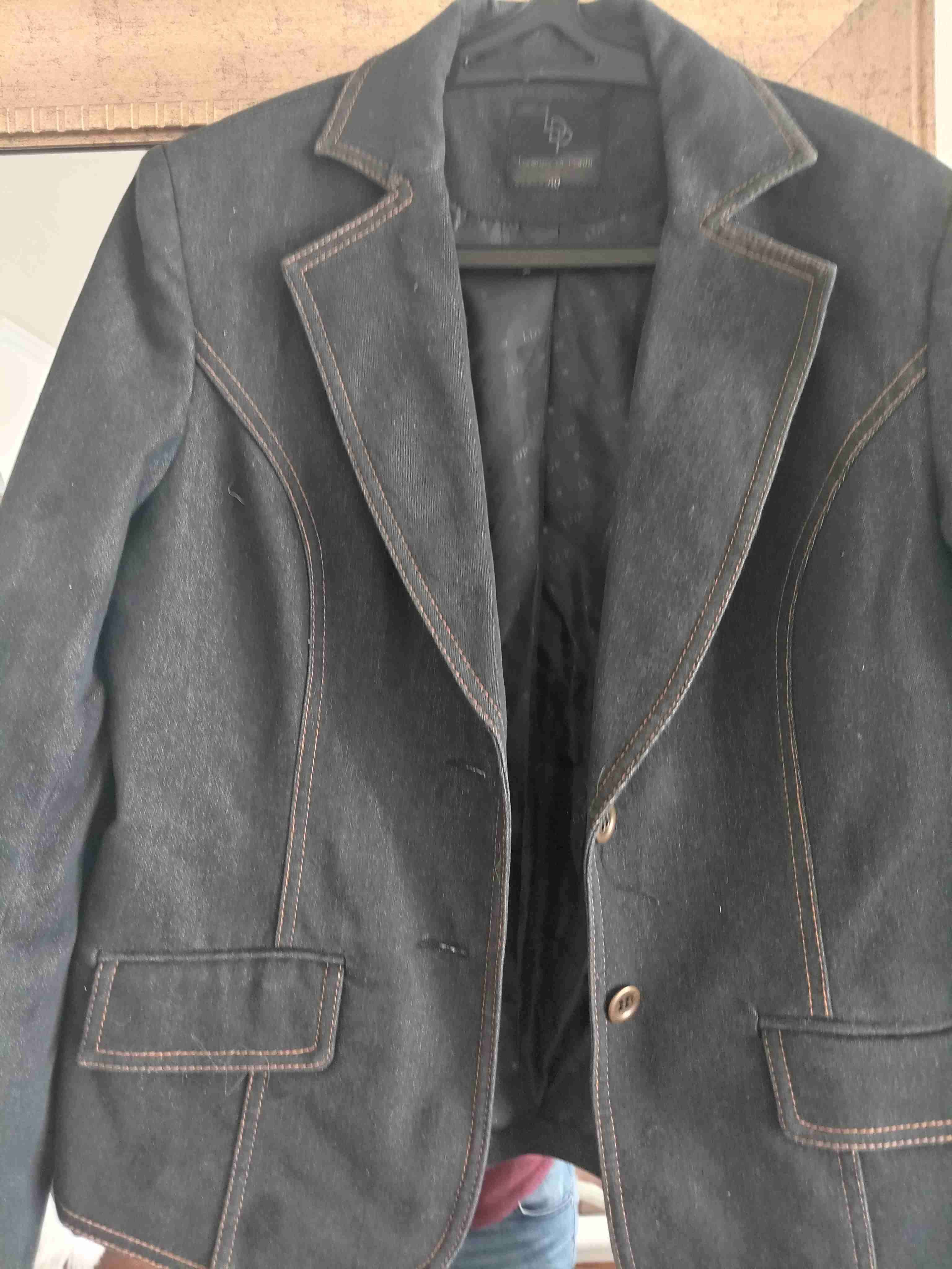 Blazer de mezclilla azul y negro - miniatura 2