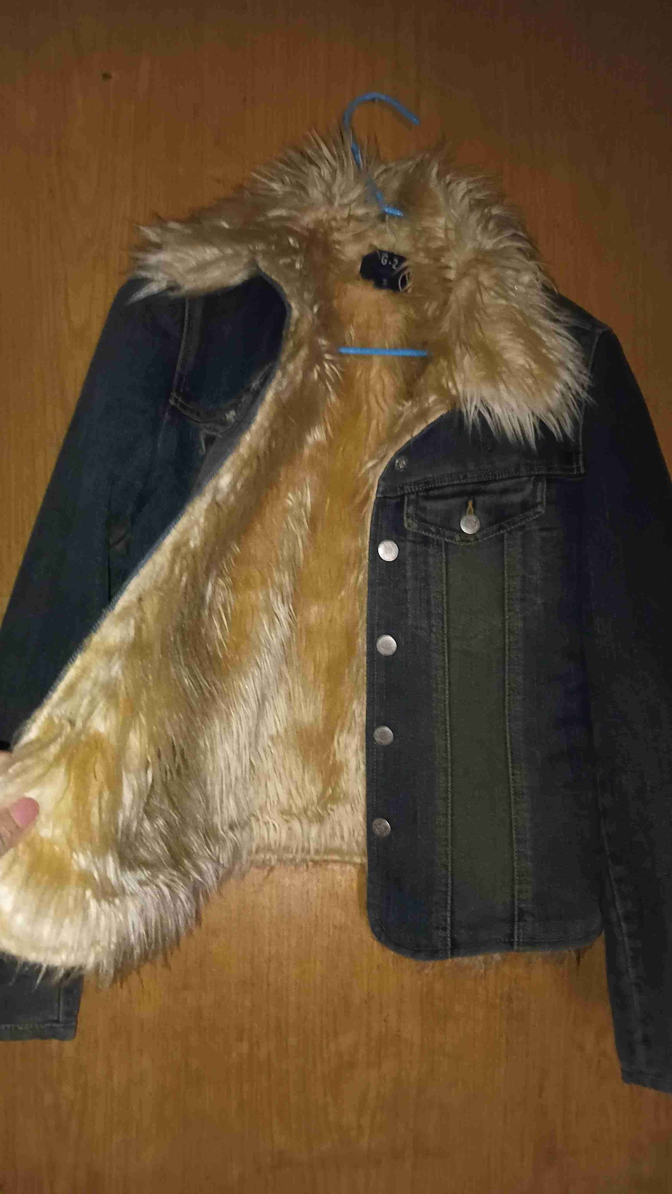 Chaqueta mezclilla cuello e interior de peluche, S - miniatura 2