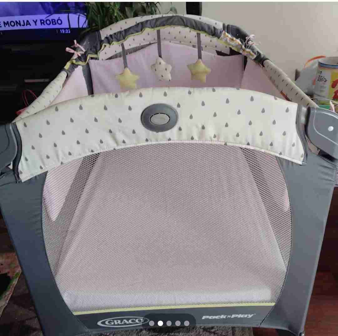 Cuna Corral de Bebé Gris - miniatura 2