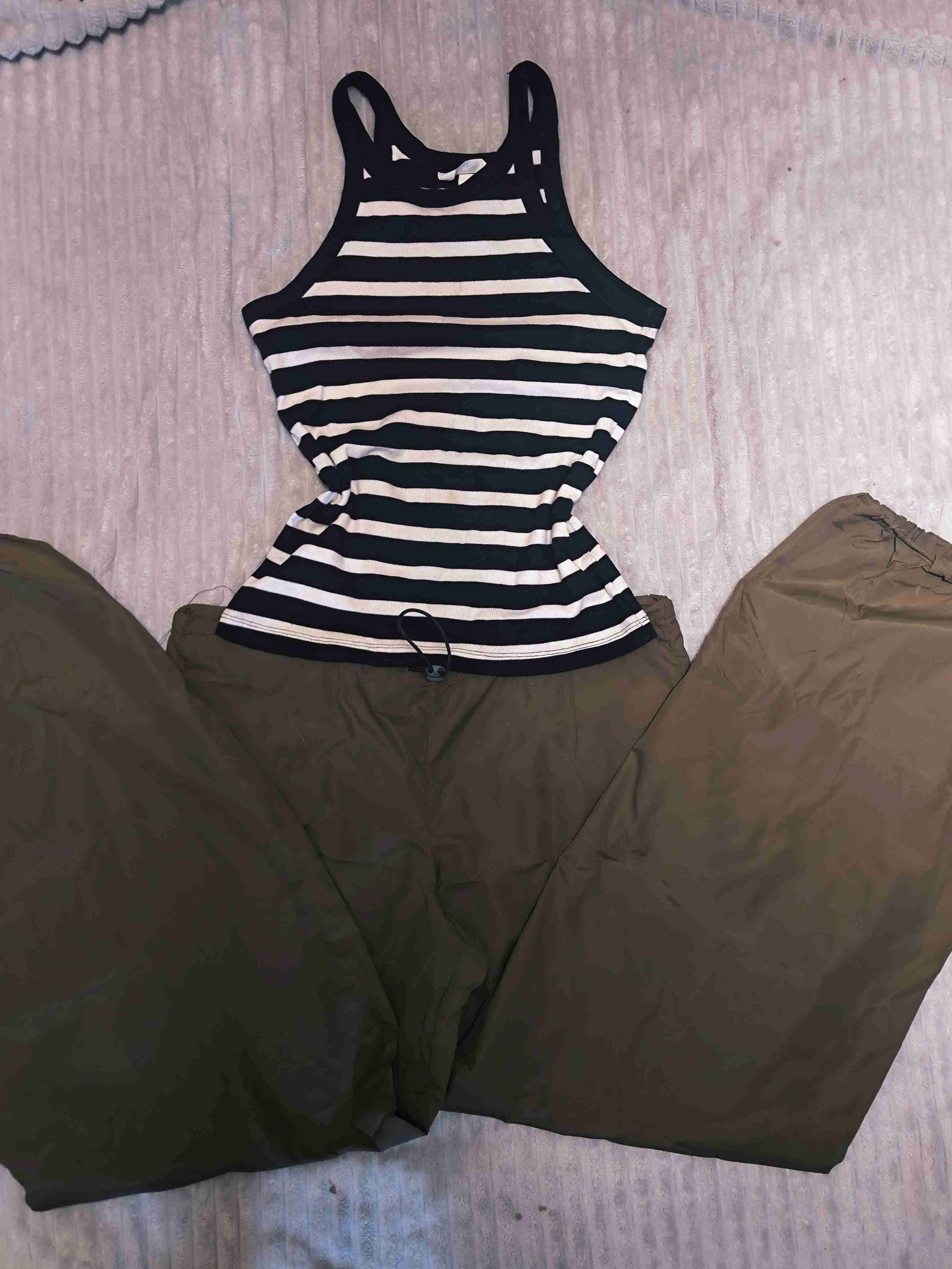 Conjunto de pantalón y polera a rayas