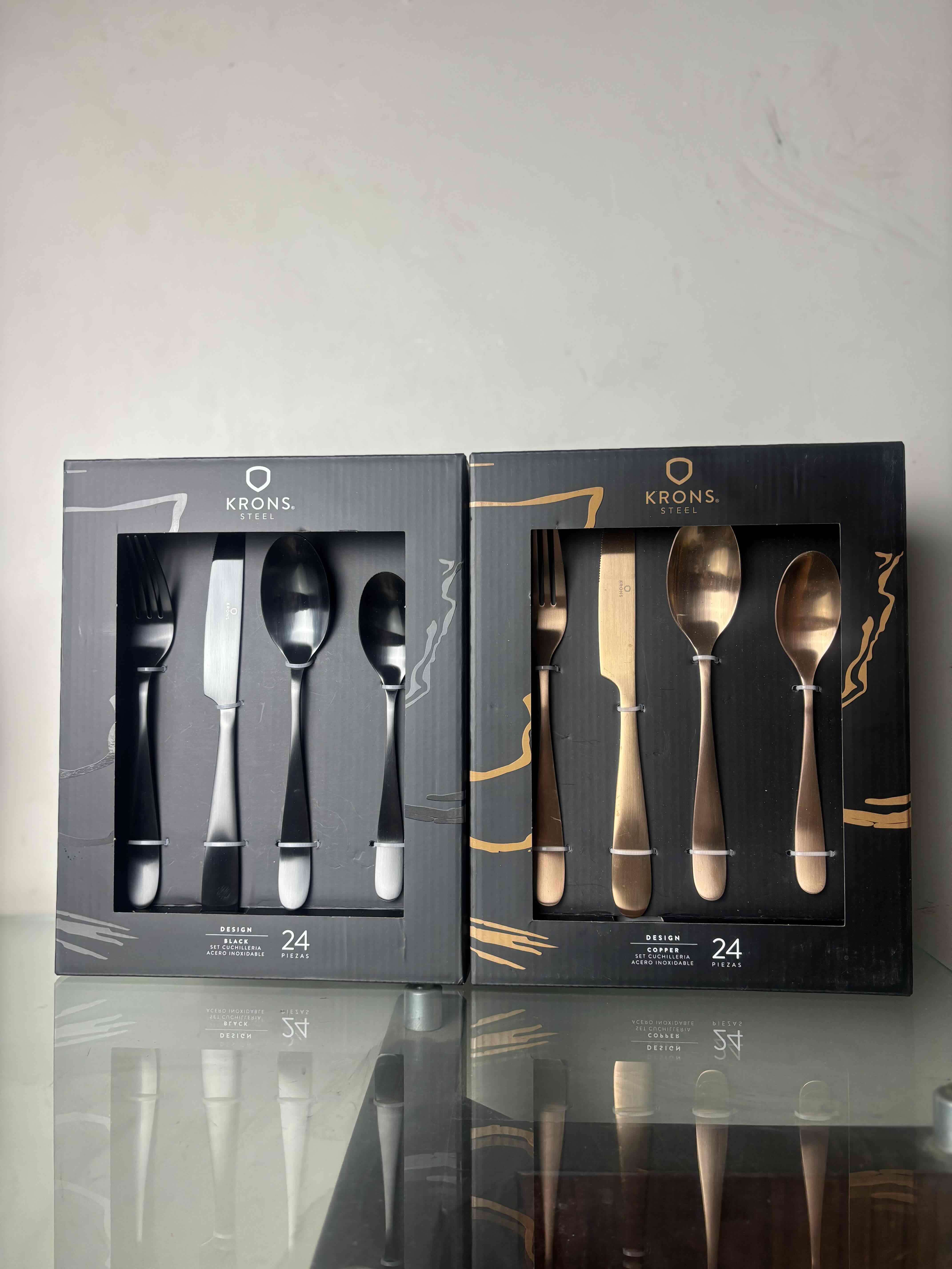 Set de cubiertos Krons de acero inoxidable 24pz