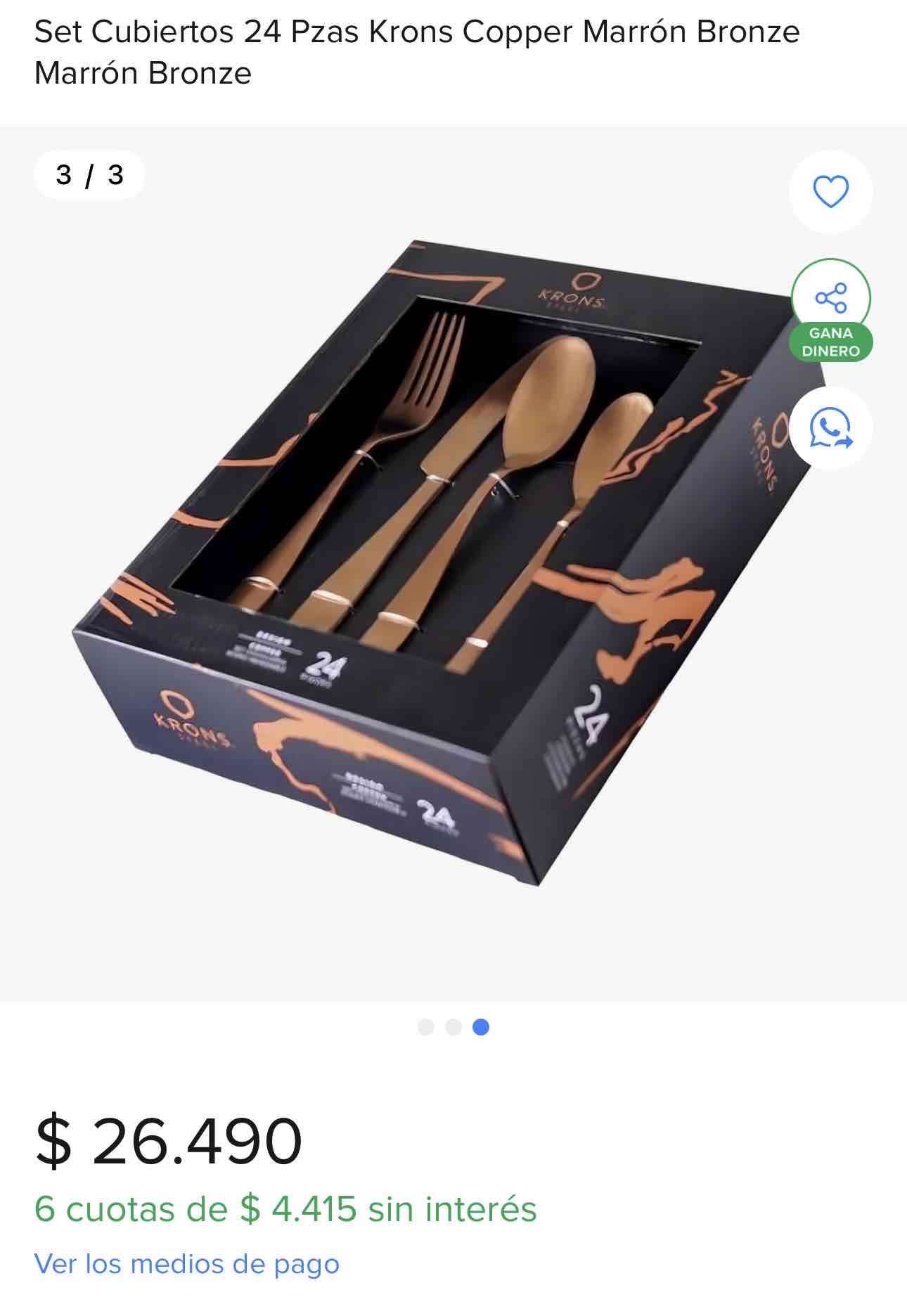 Set de cubiertos Krons de acero inoxidable 24pz - miniatura 2