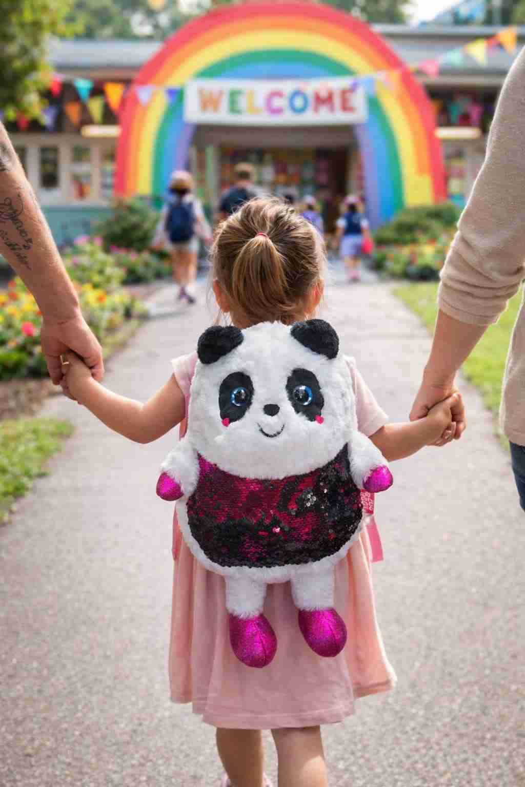 Mochila infantil panda brillante