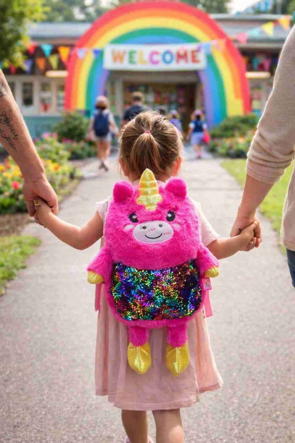 Mochila infantil unicornio rosada
