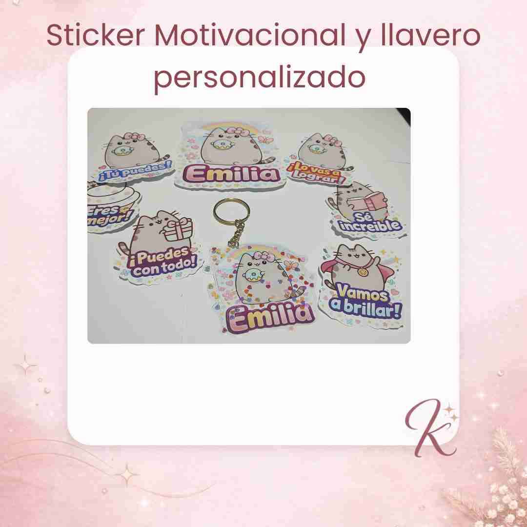 Set de stickers y llavero personalizado