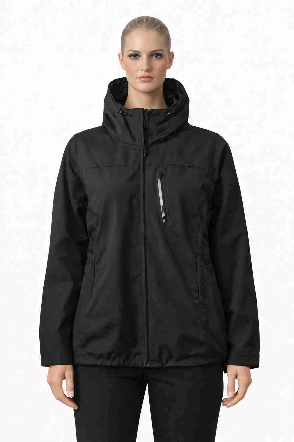 Chaqueta negra impermeable - miniatura 2