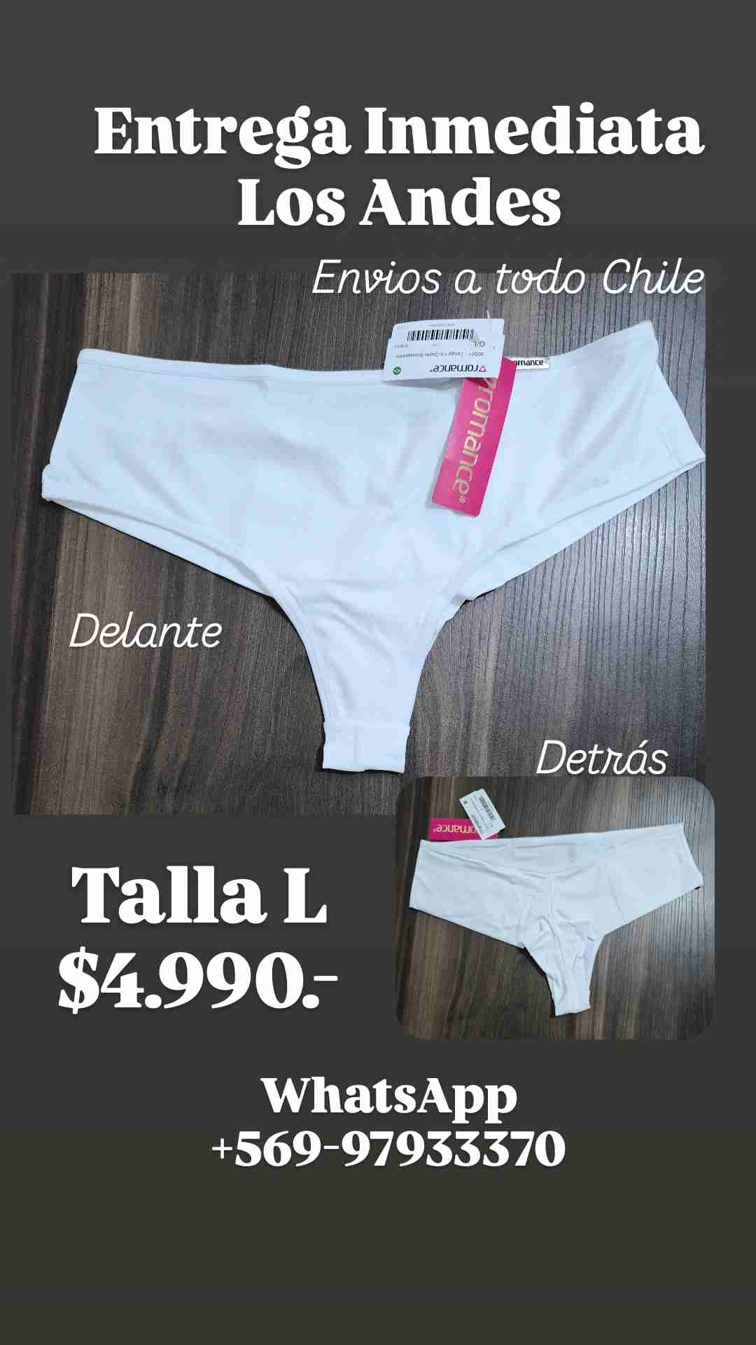 Calzón blanco talla L