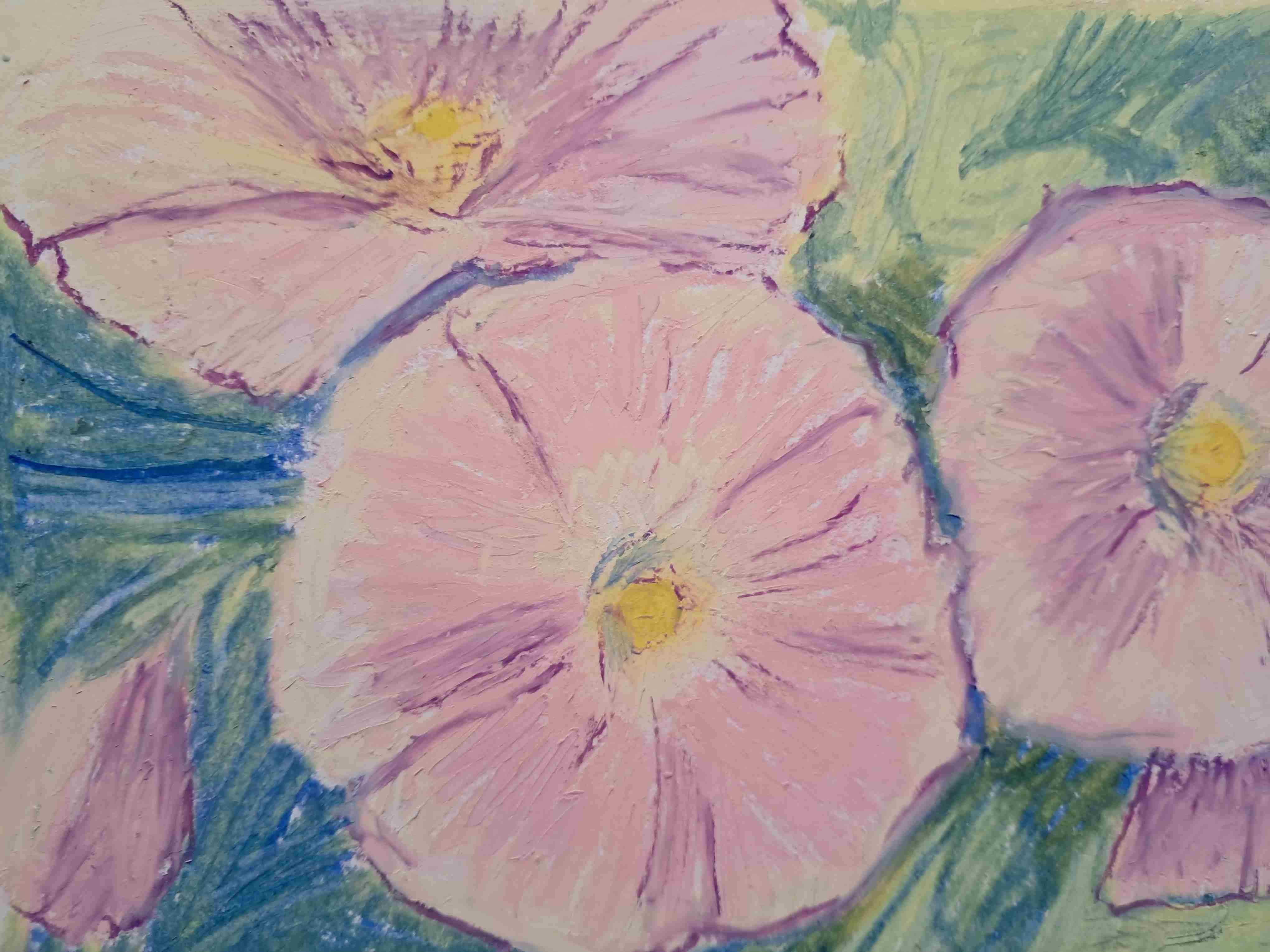 Pintura de flores pastel