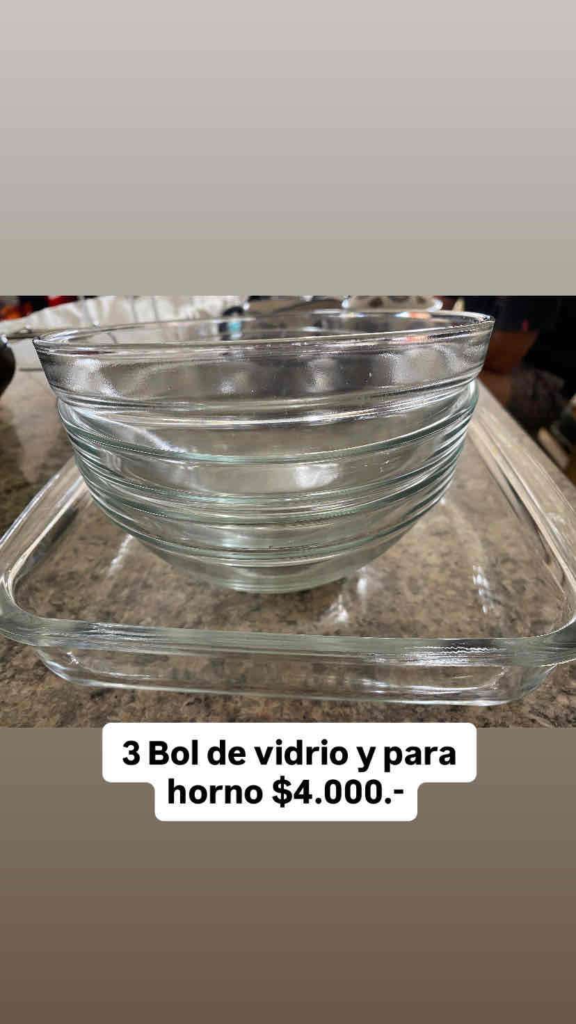 Juego de 3 bowls de vidrio
