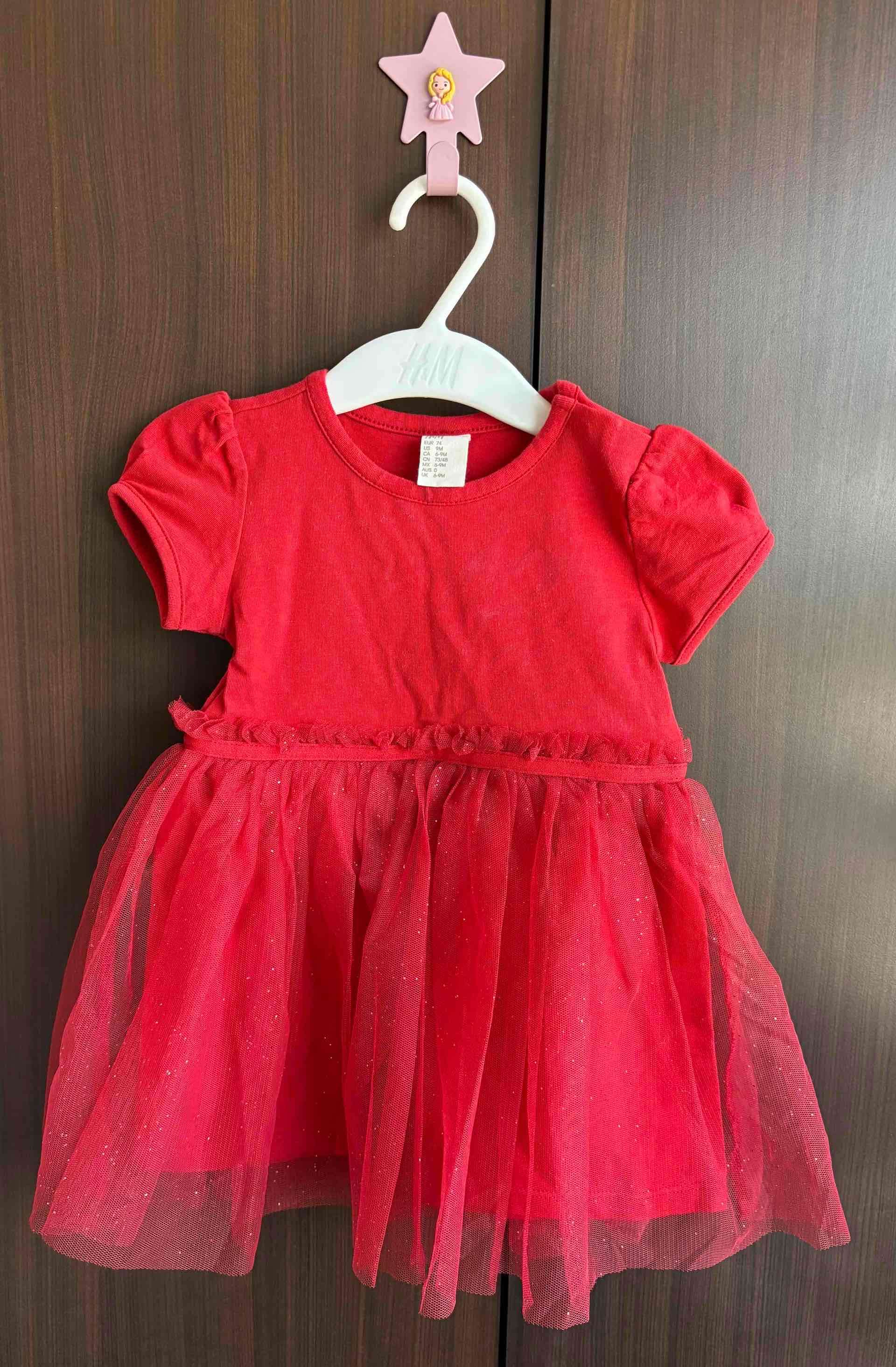 Vestido rojo para niña 6-9 meses