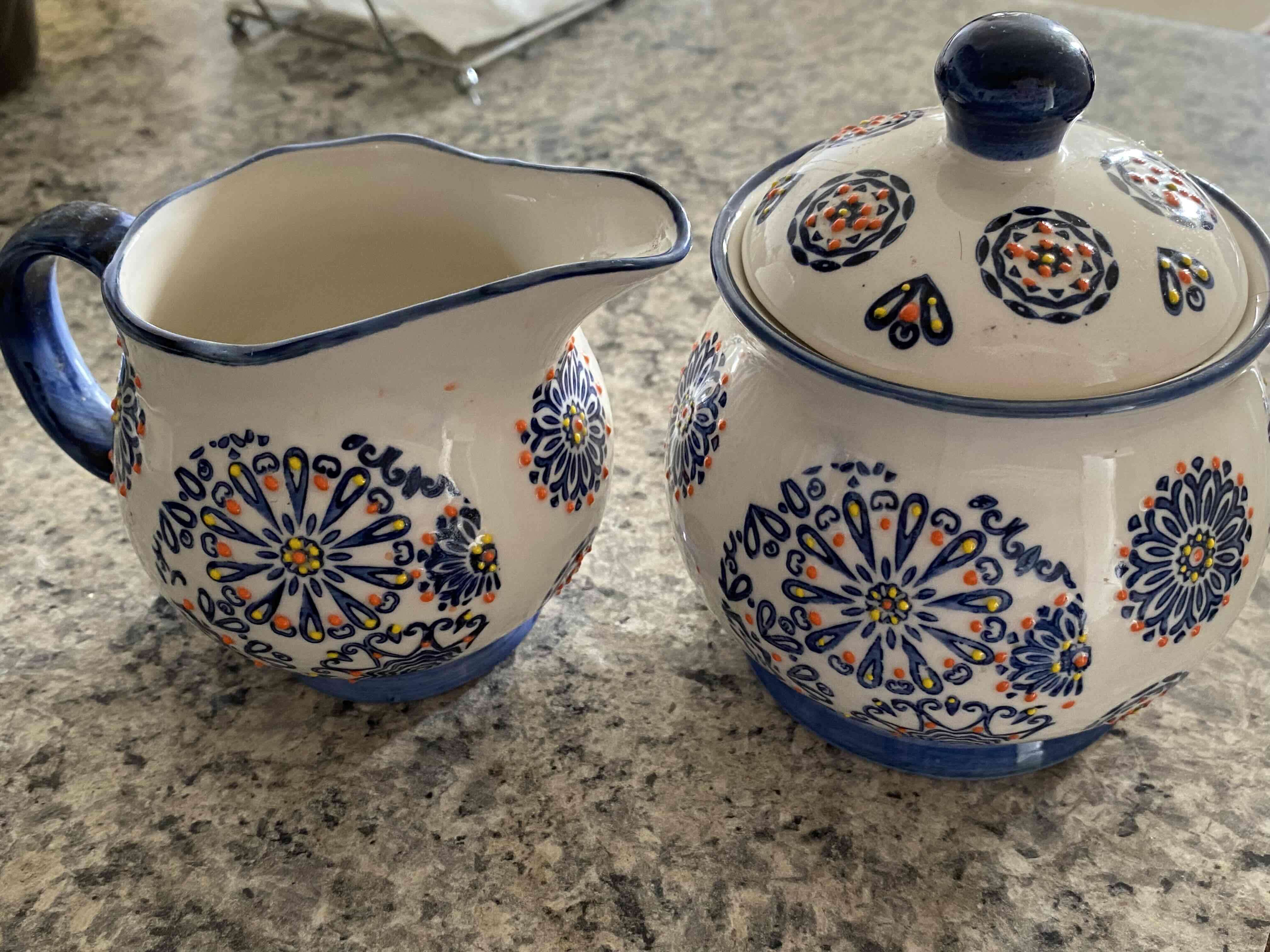 Set de azucarera y jarra cerámica