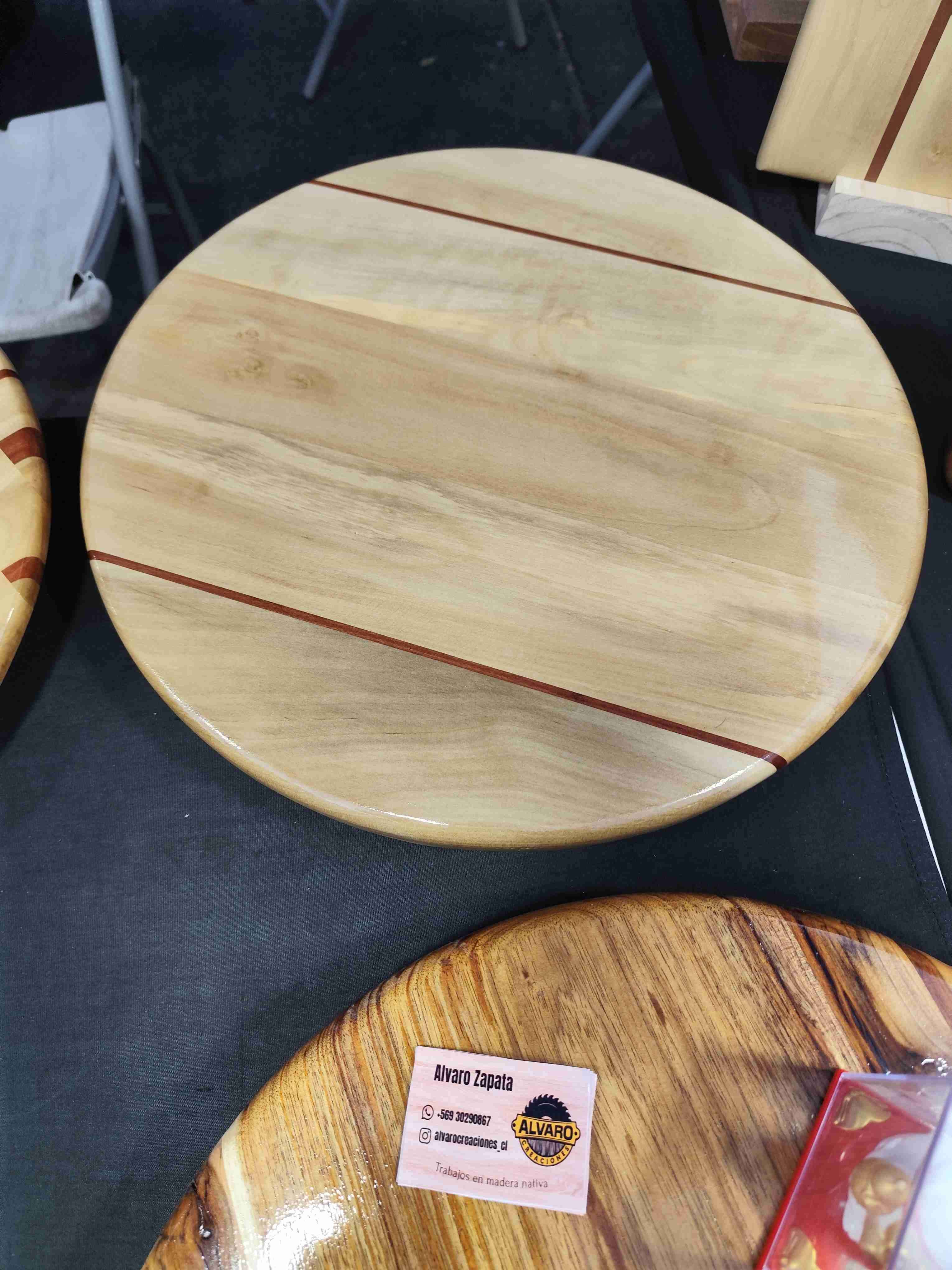 Tabla redonda de madera giratoria - miniatura 2