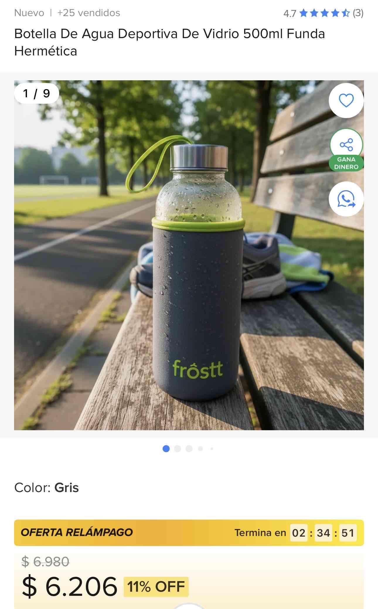 Botellas deportivas Frosst 500ml - miniatura 2