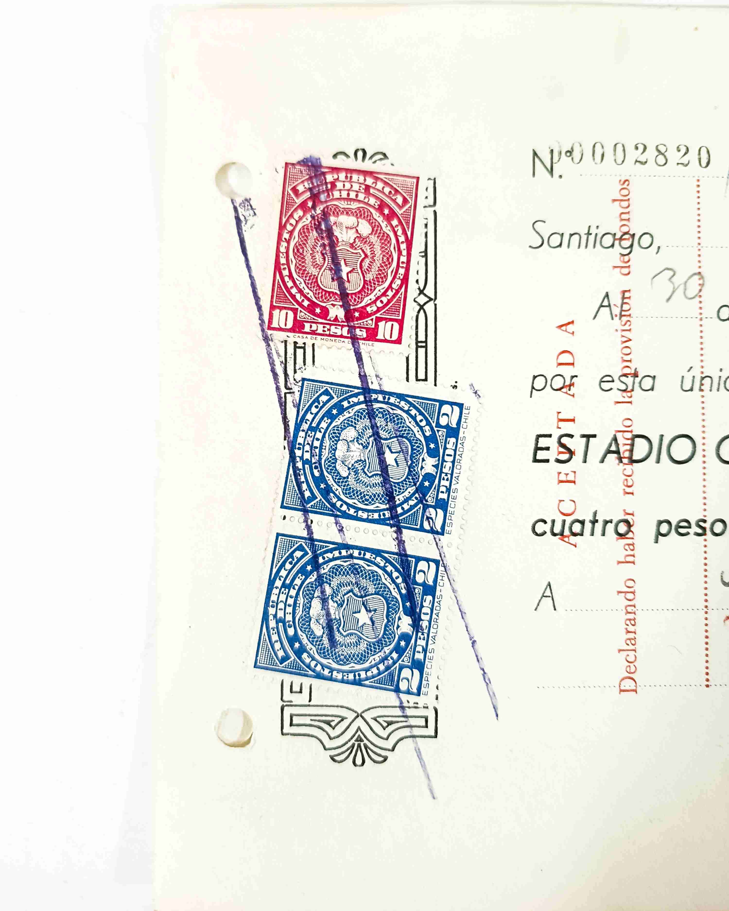 Antigua letra de cambio, Estadio Colo Colo. - miniatura 2