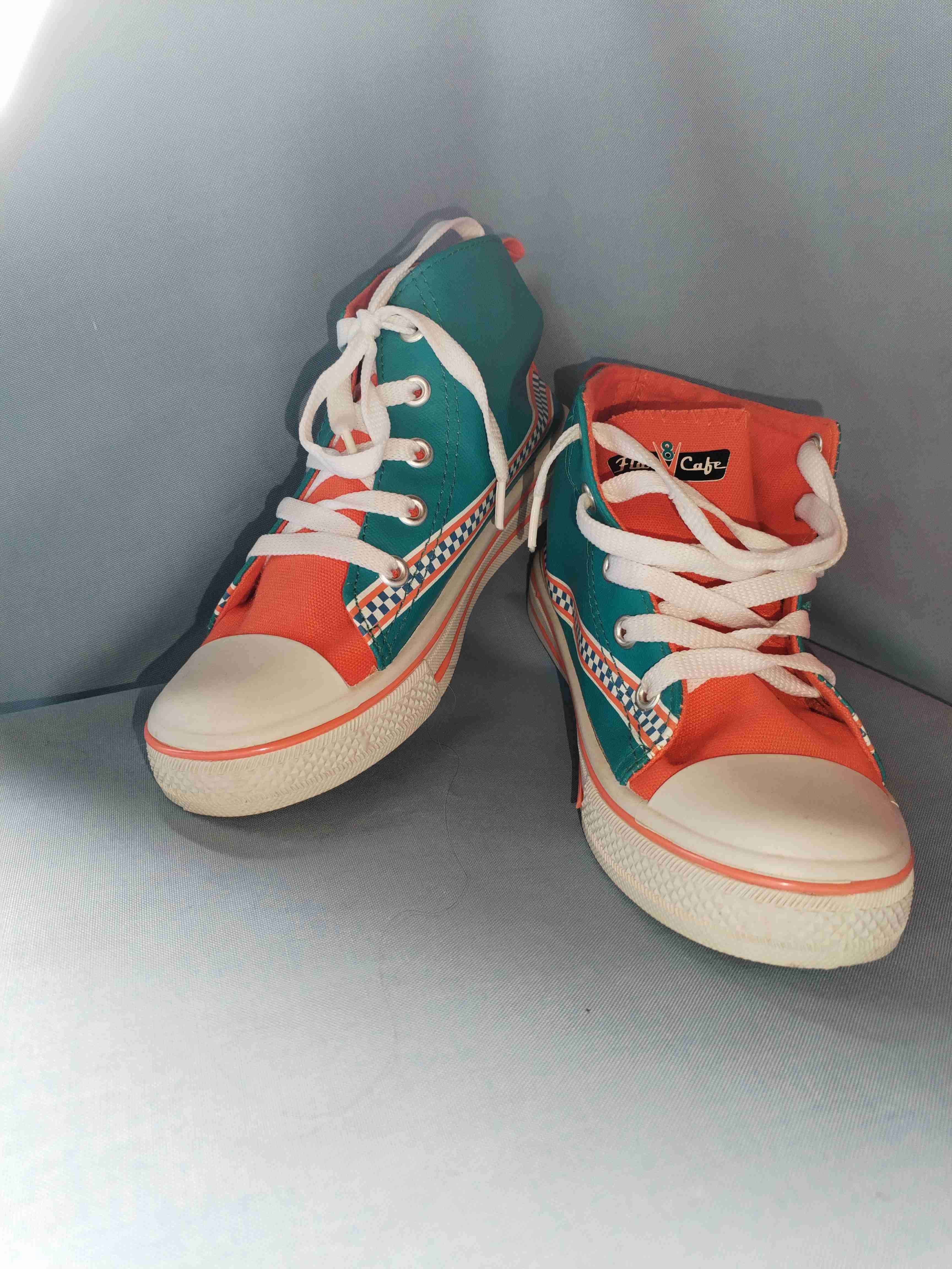 Zapatillas altas turquesa y naranjas - miniatura 4
