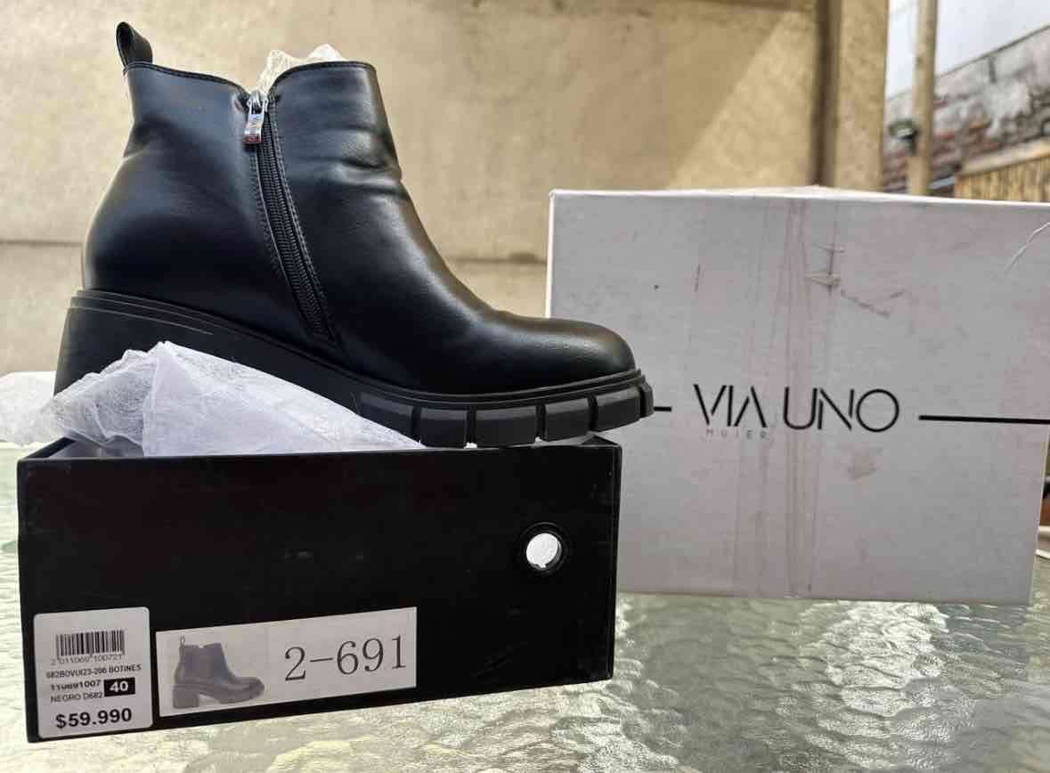 Botines negros mujer Via Uno - miniatura 3