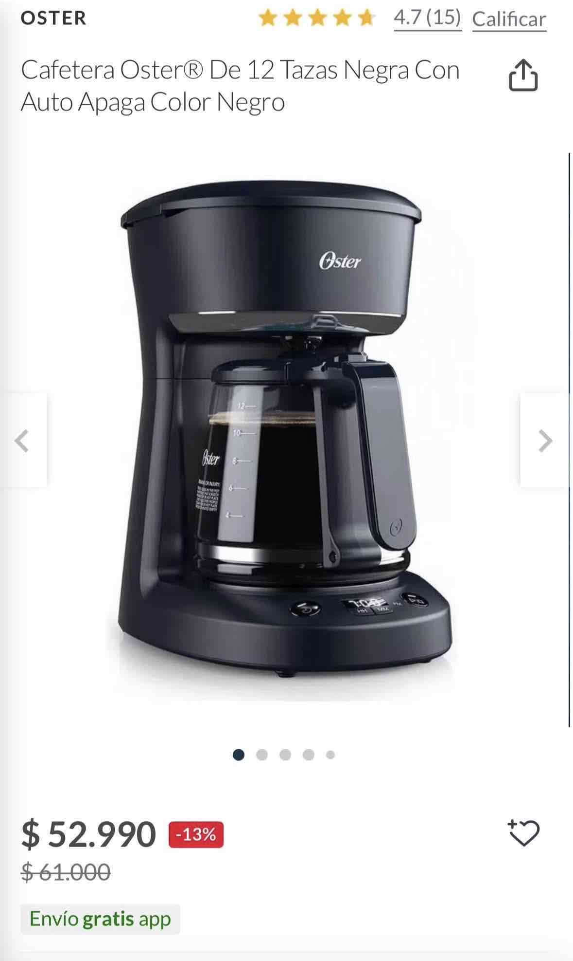 Cafetera Oster 12 tazas - miniatura 6