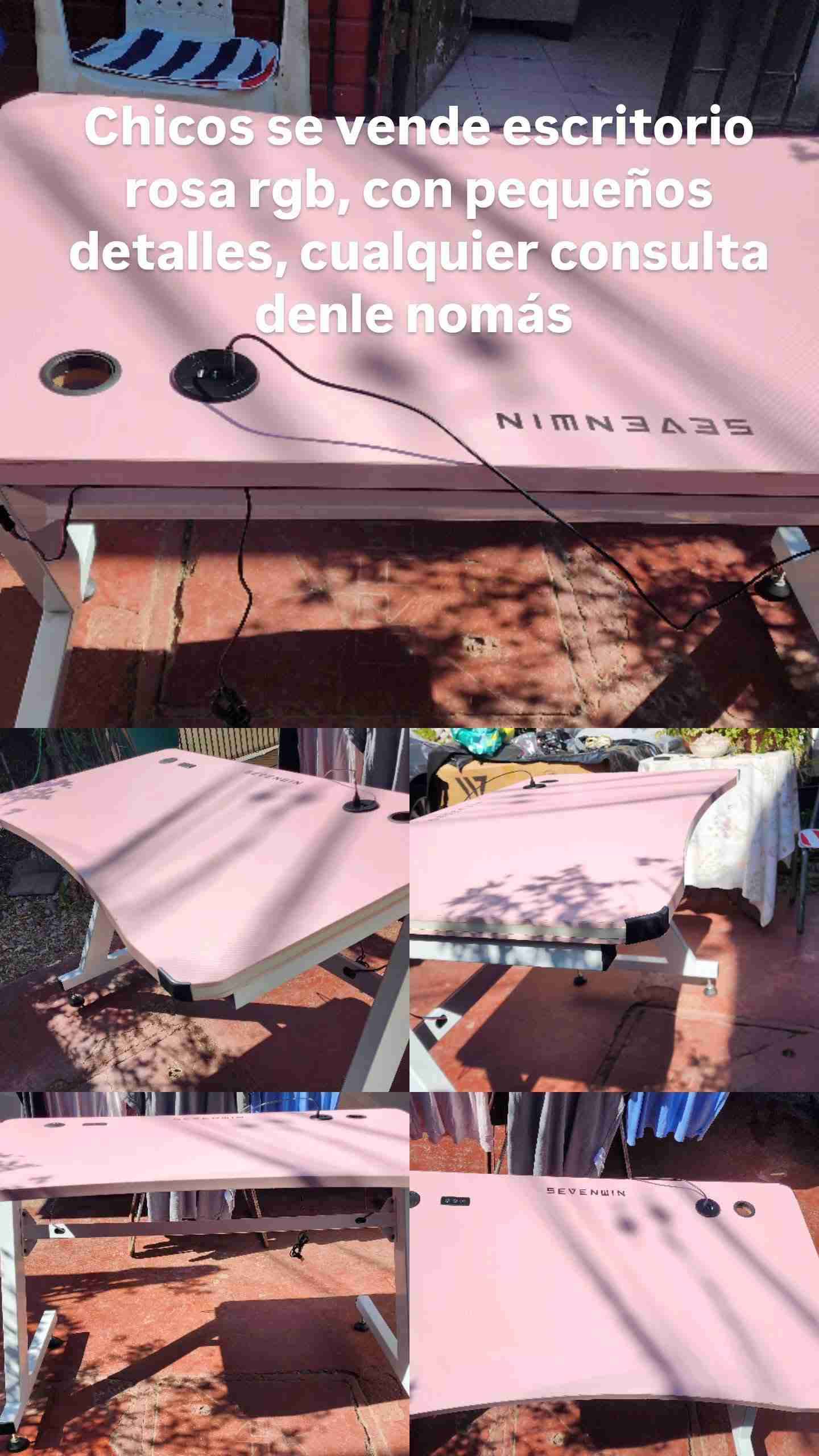 Escritorio gamer RGB rosa - miniatura 6