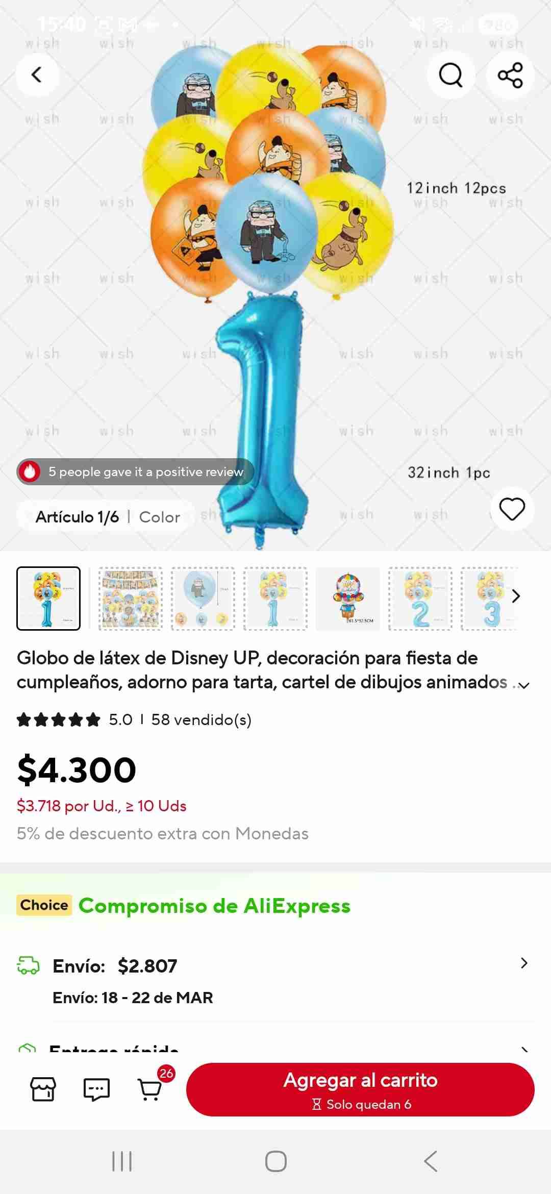 Globos decorativos Disney UP Cumpleaños