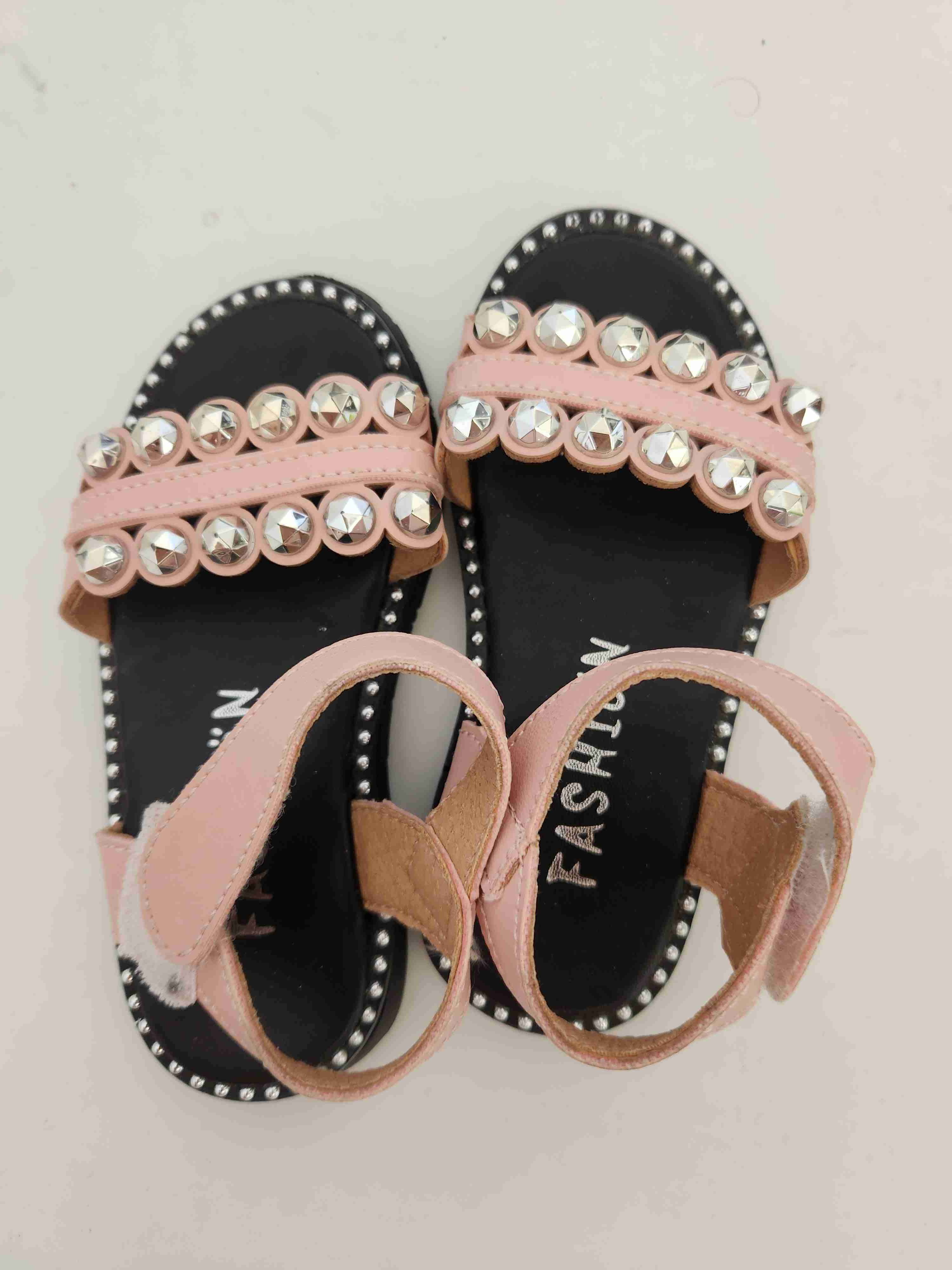 Sandalias rosadas con perlas talla 21 (15cm) - miniatura 2