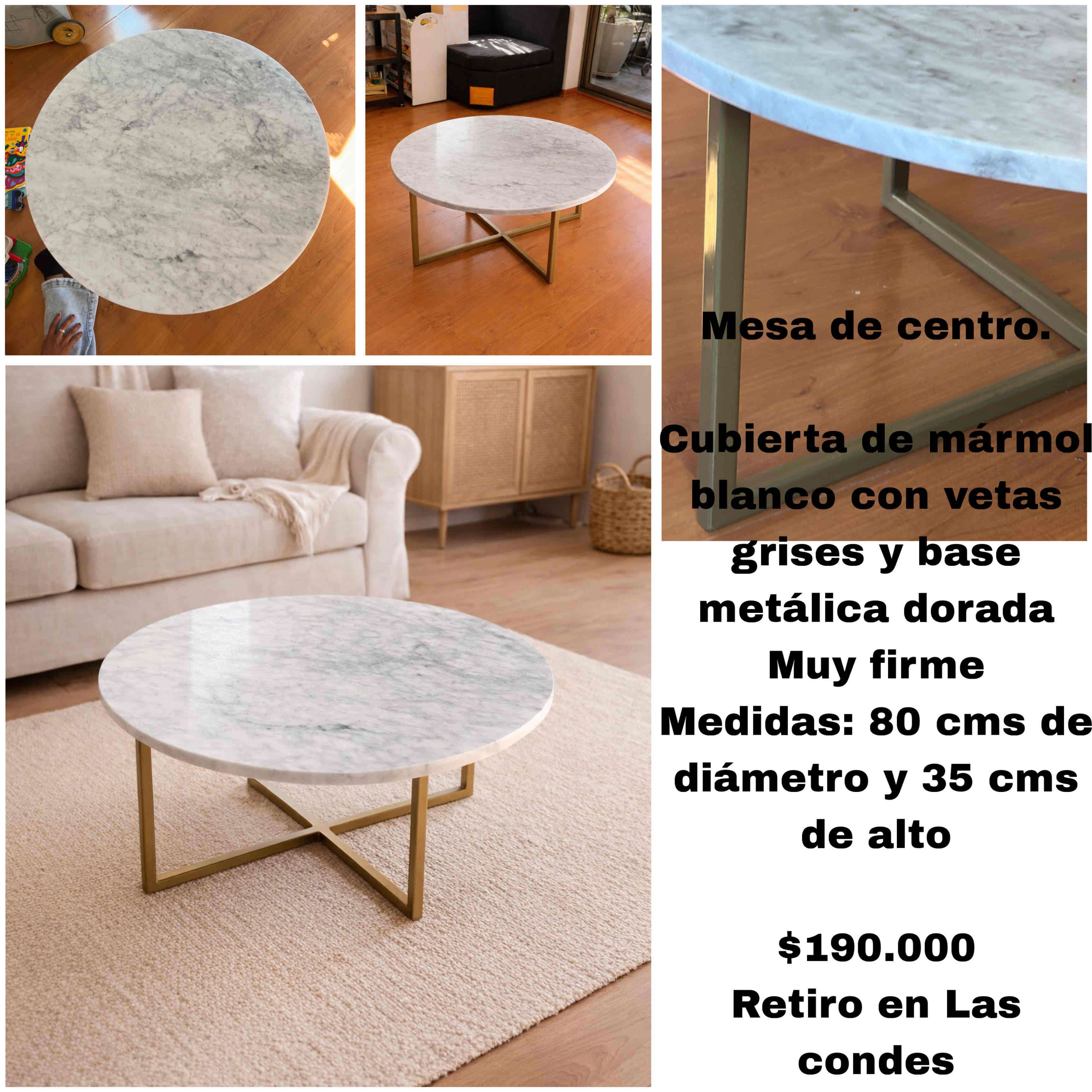 Mesa de centro mármol y metal - miniatura 2