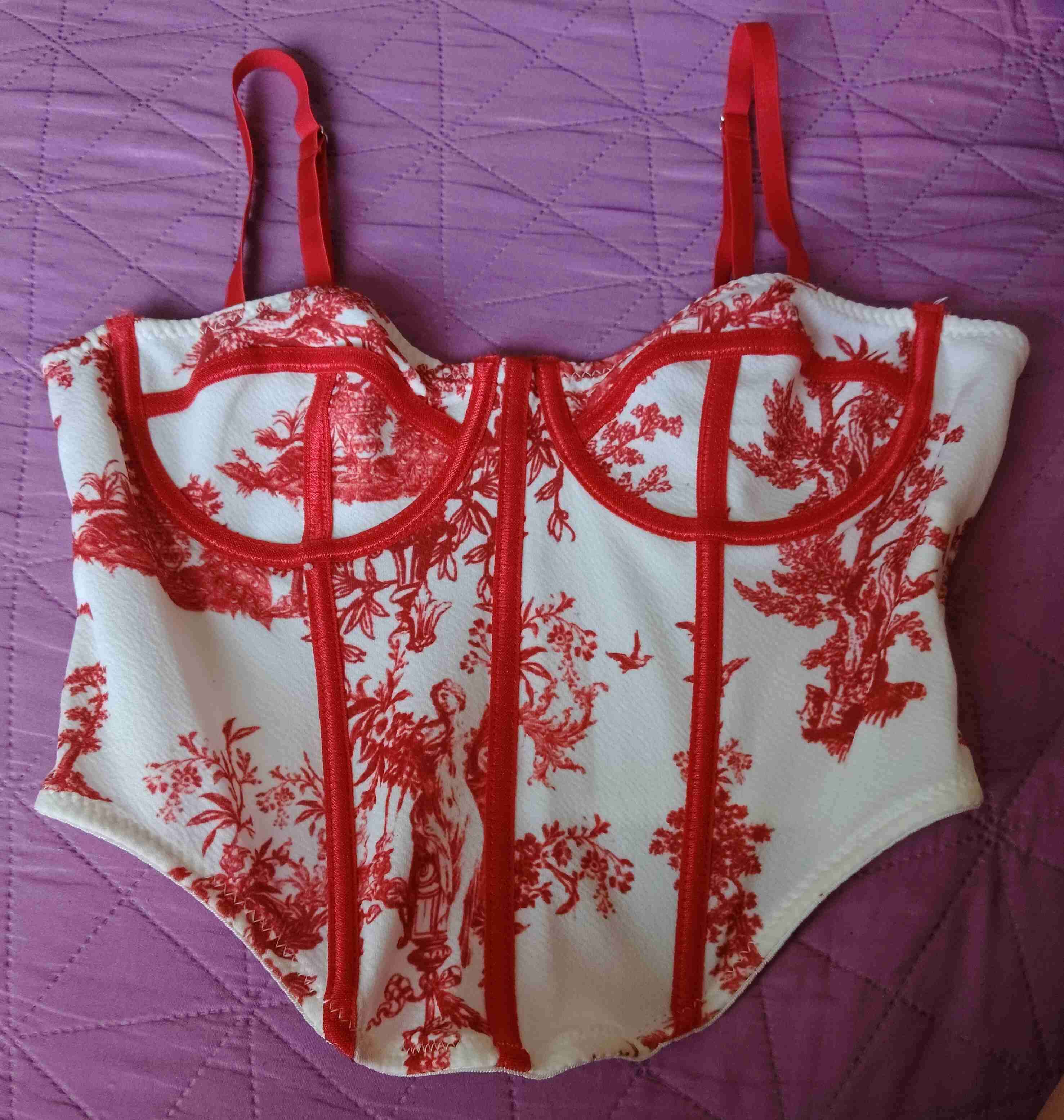 Corset estampado rojo y blanco