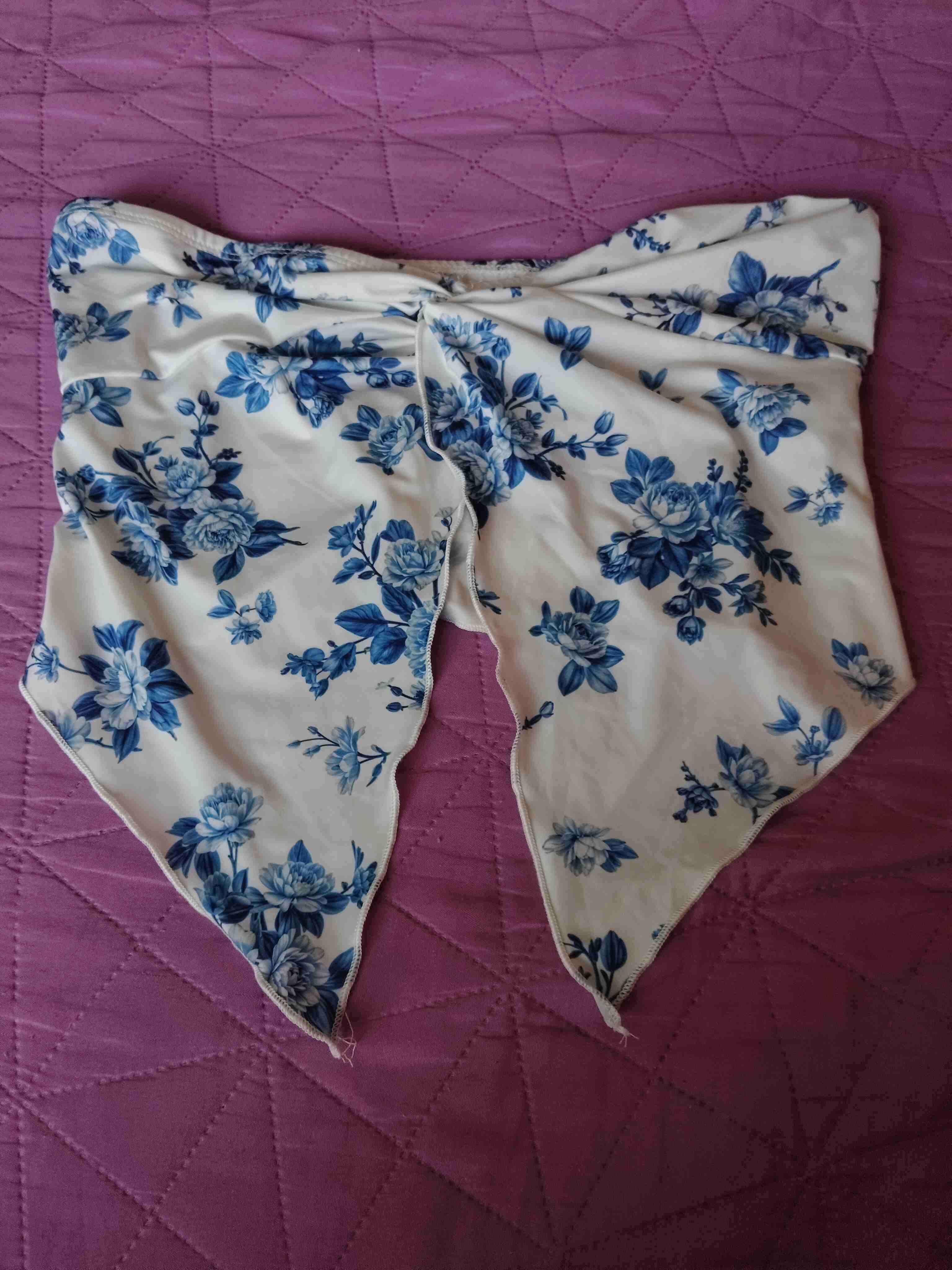 Top strapless blanco floral - miniatura 2