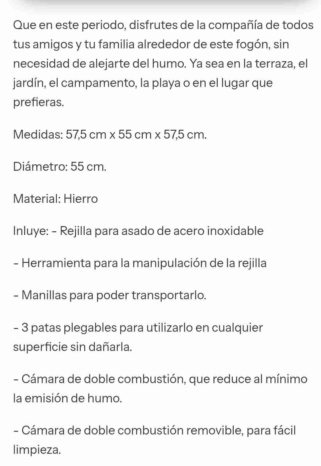 Fogón doble combustión 55 cm wayu - miniatura 3