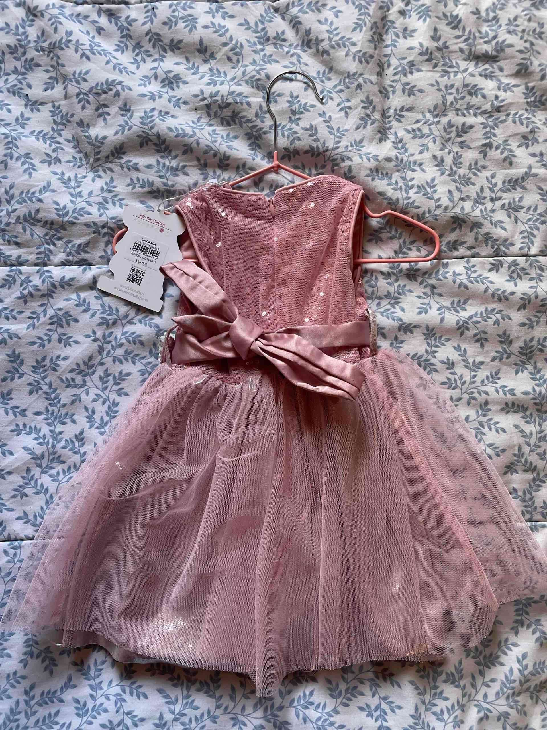 Vestido de niña rosado con brillo limonada - miniatura 2
