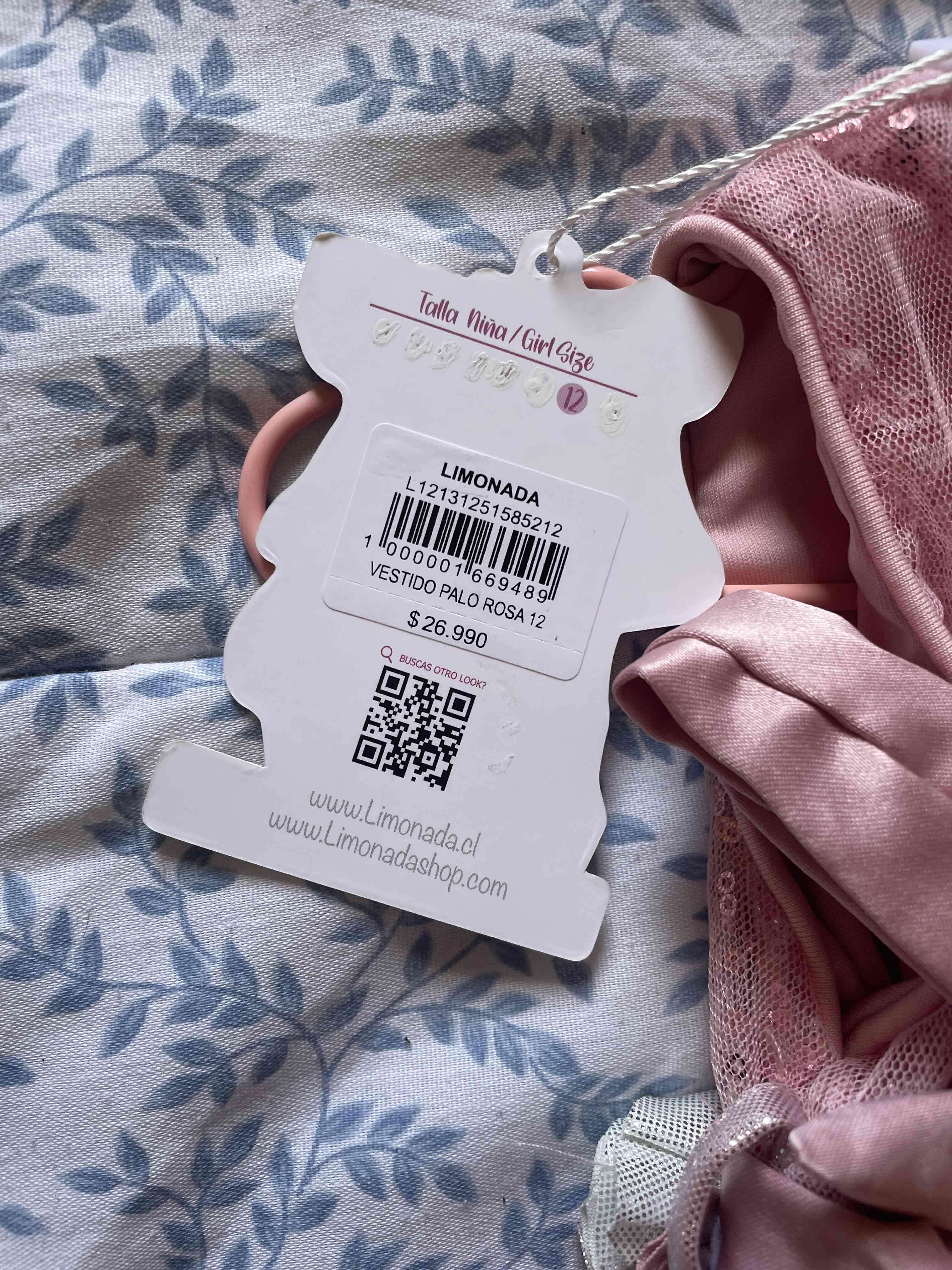 Vestido de niña rosado con brillo limonada - miniatura 3