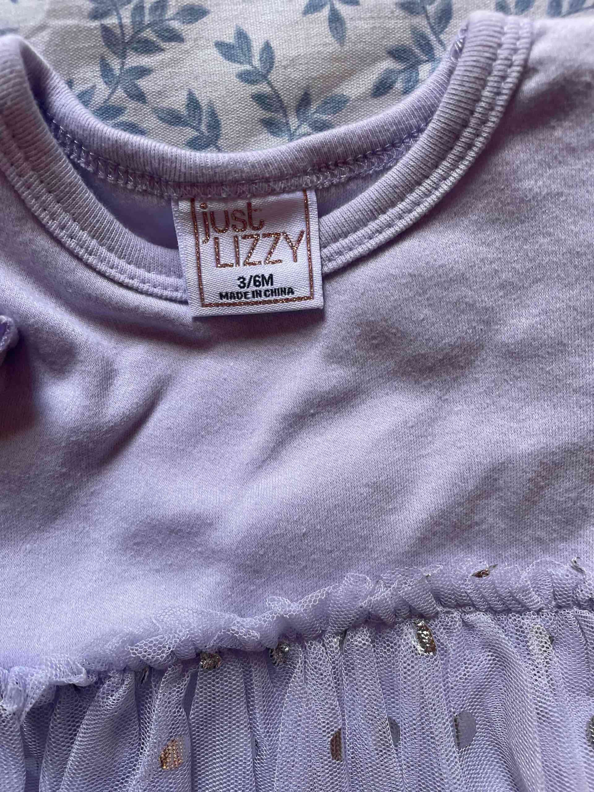 Vestido bebé lila con puntos - miniatura 2