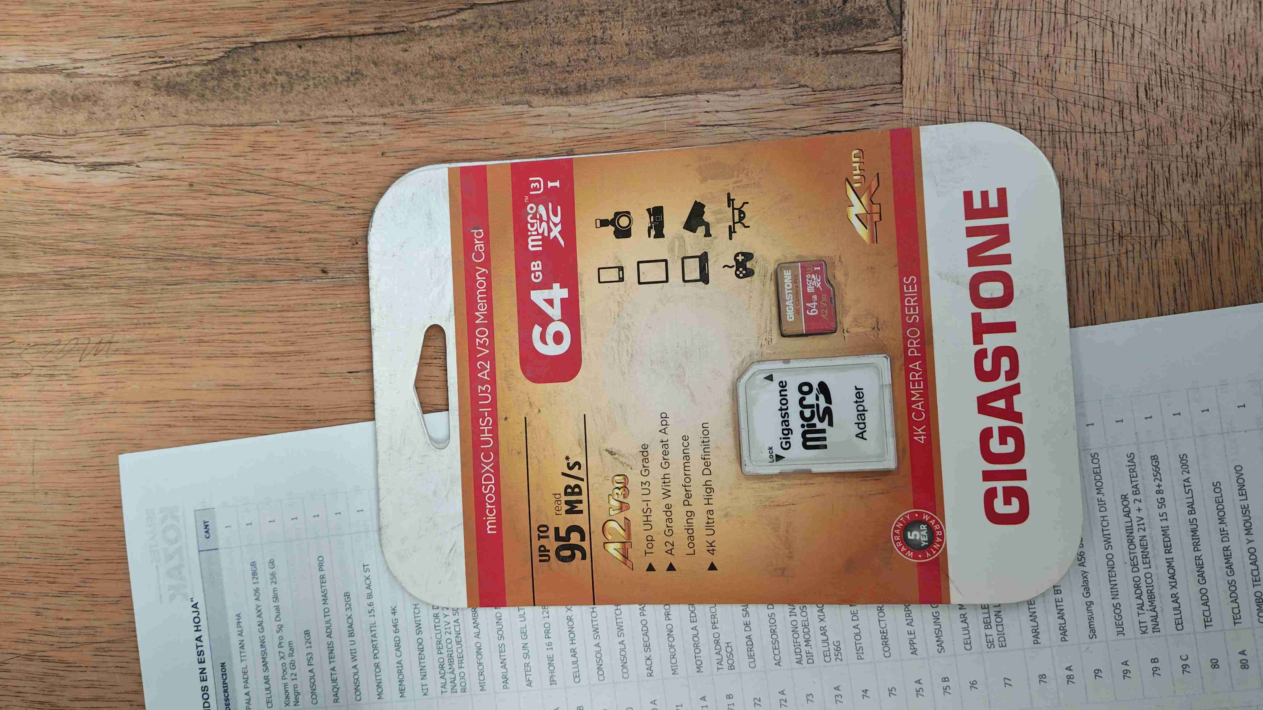 Tarjeta MicroSD 64GB Gigastone
