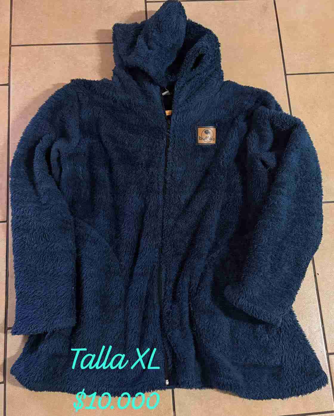 Abrigo polar azul talla XL