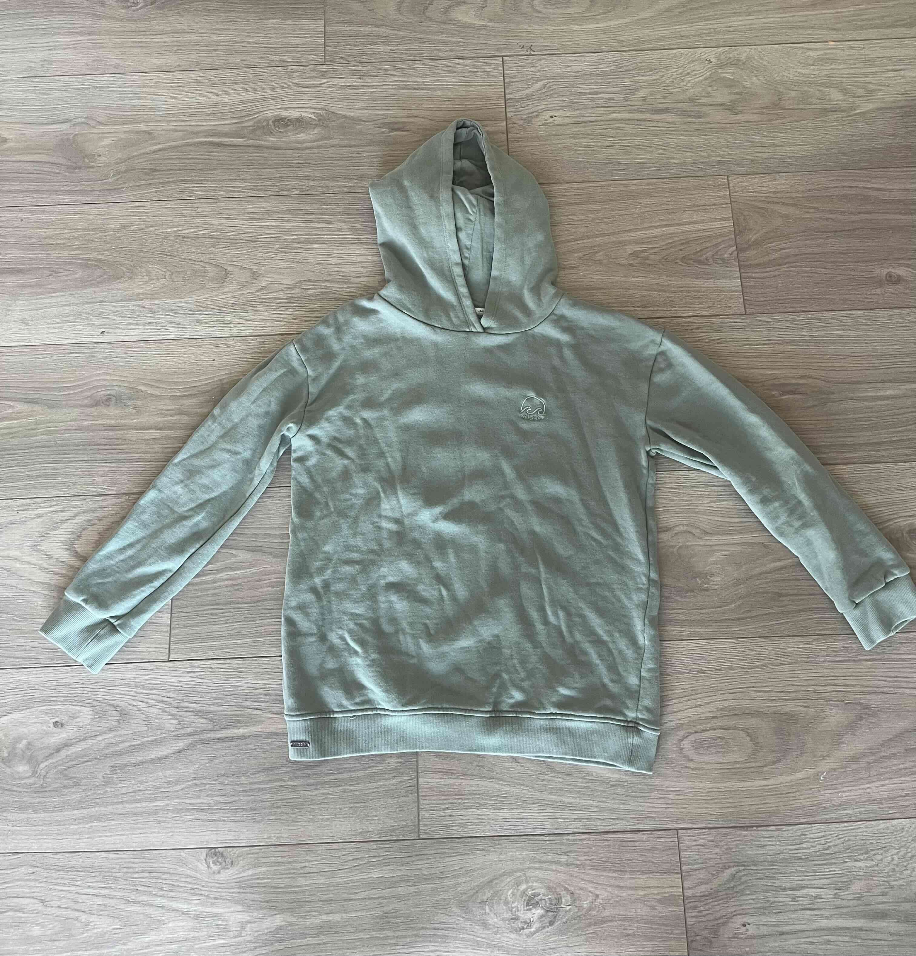 Polerón niño talla 12, poleron verde con capucha