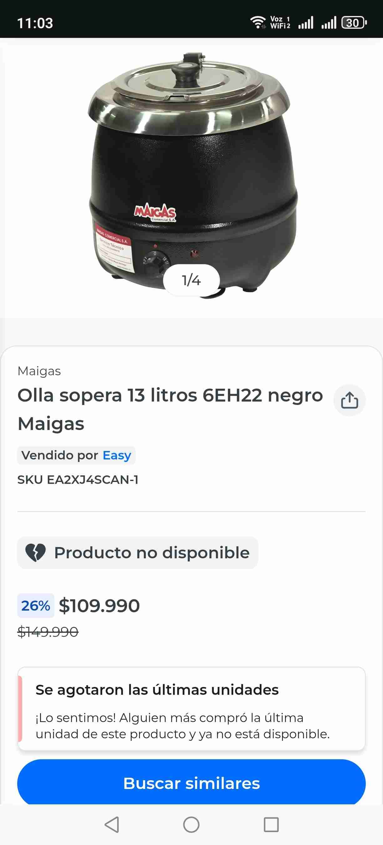 Olla sopera 13 litros Maigas
