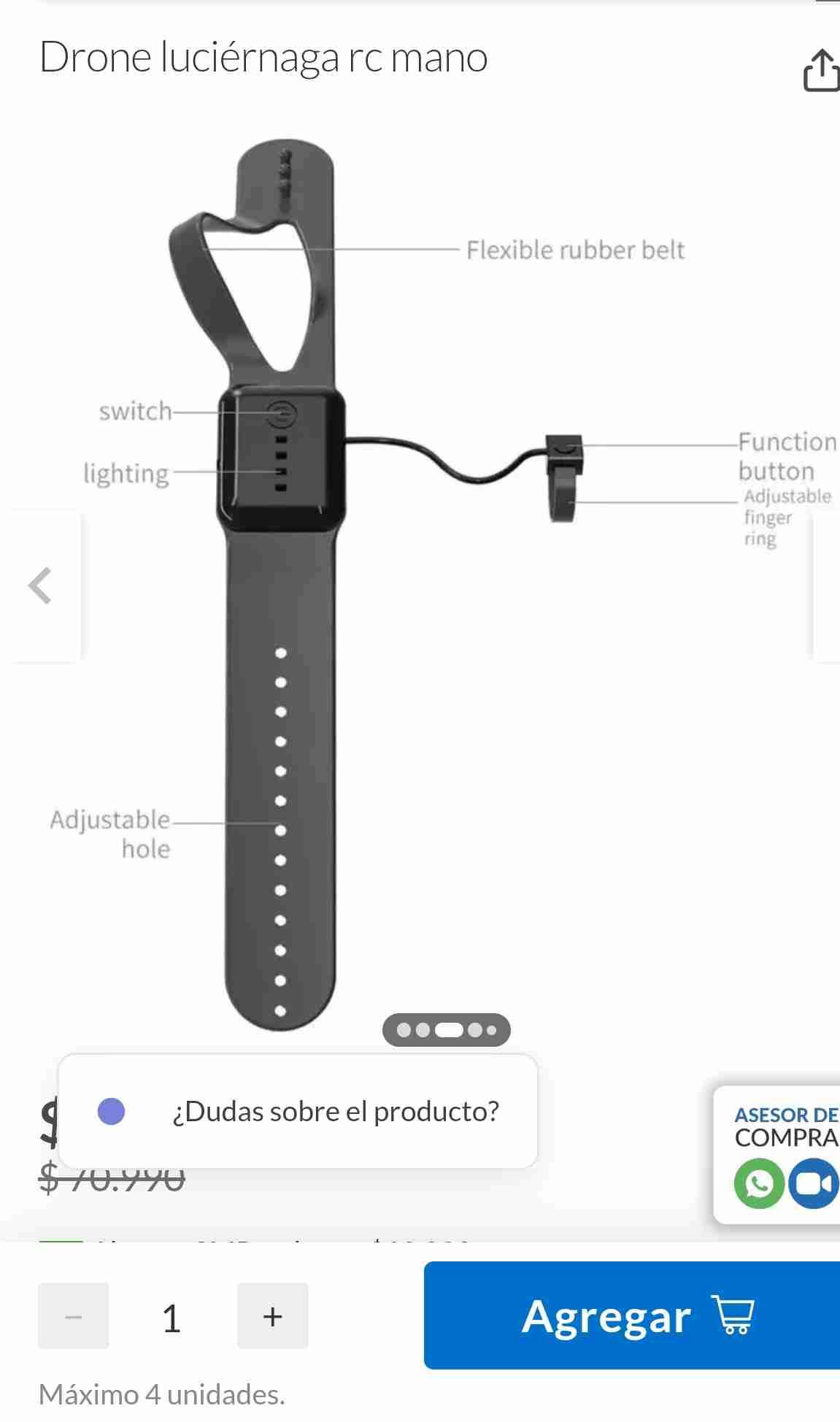 Drone lúminico modelo luciérnaga - miniatura 5