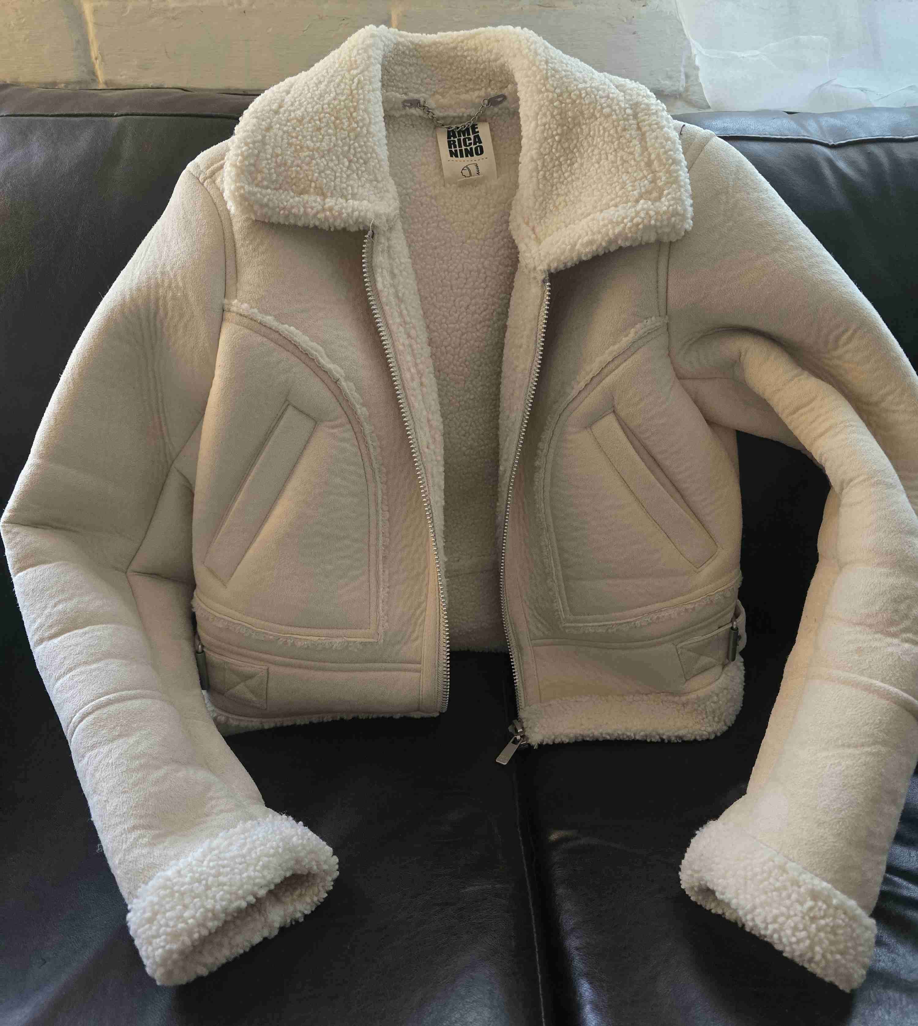 Chaqueta Americanino tipo gamuda beige