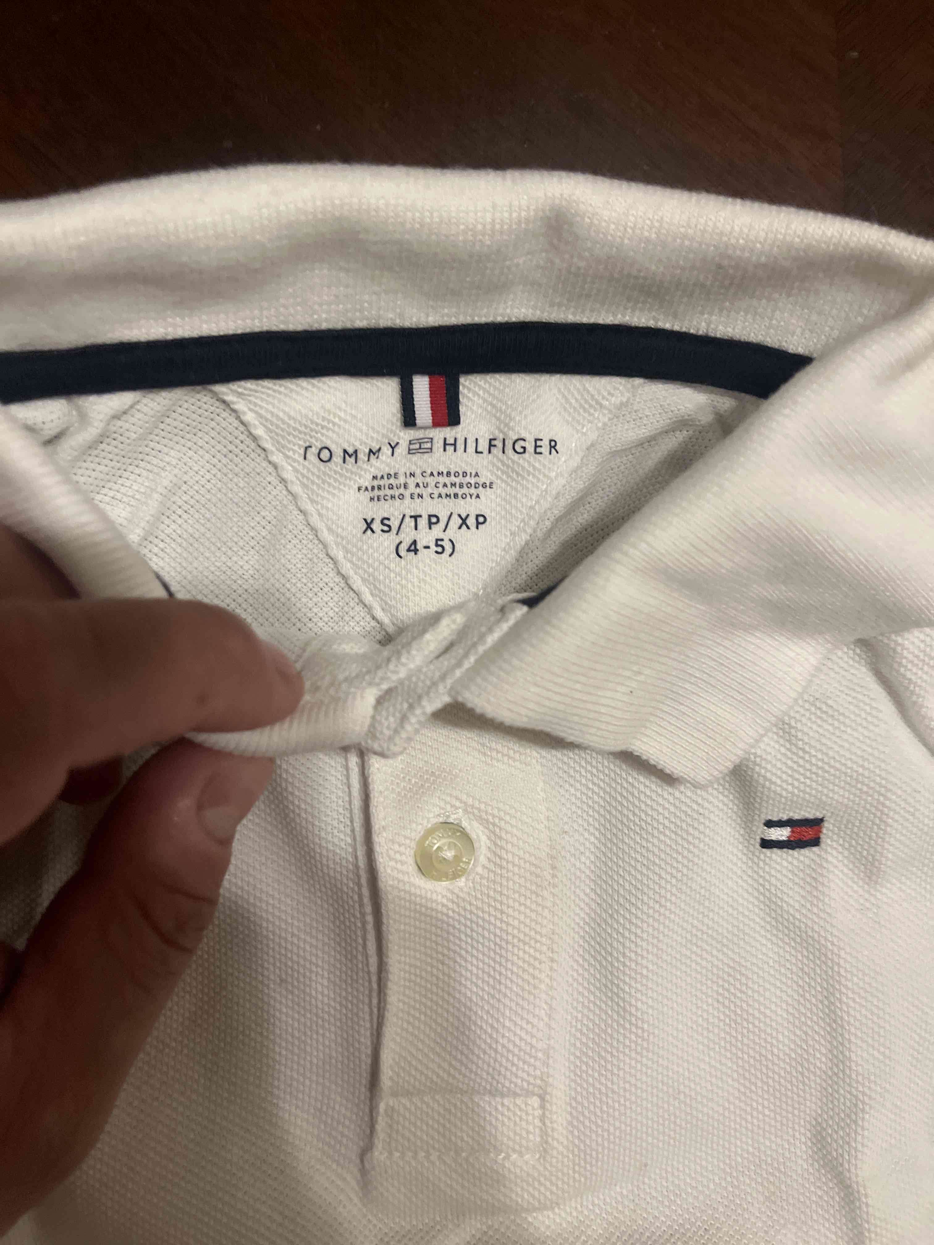 Polera polo blanca para niños Tommy - miniatura 2