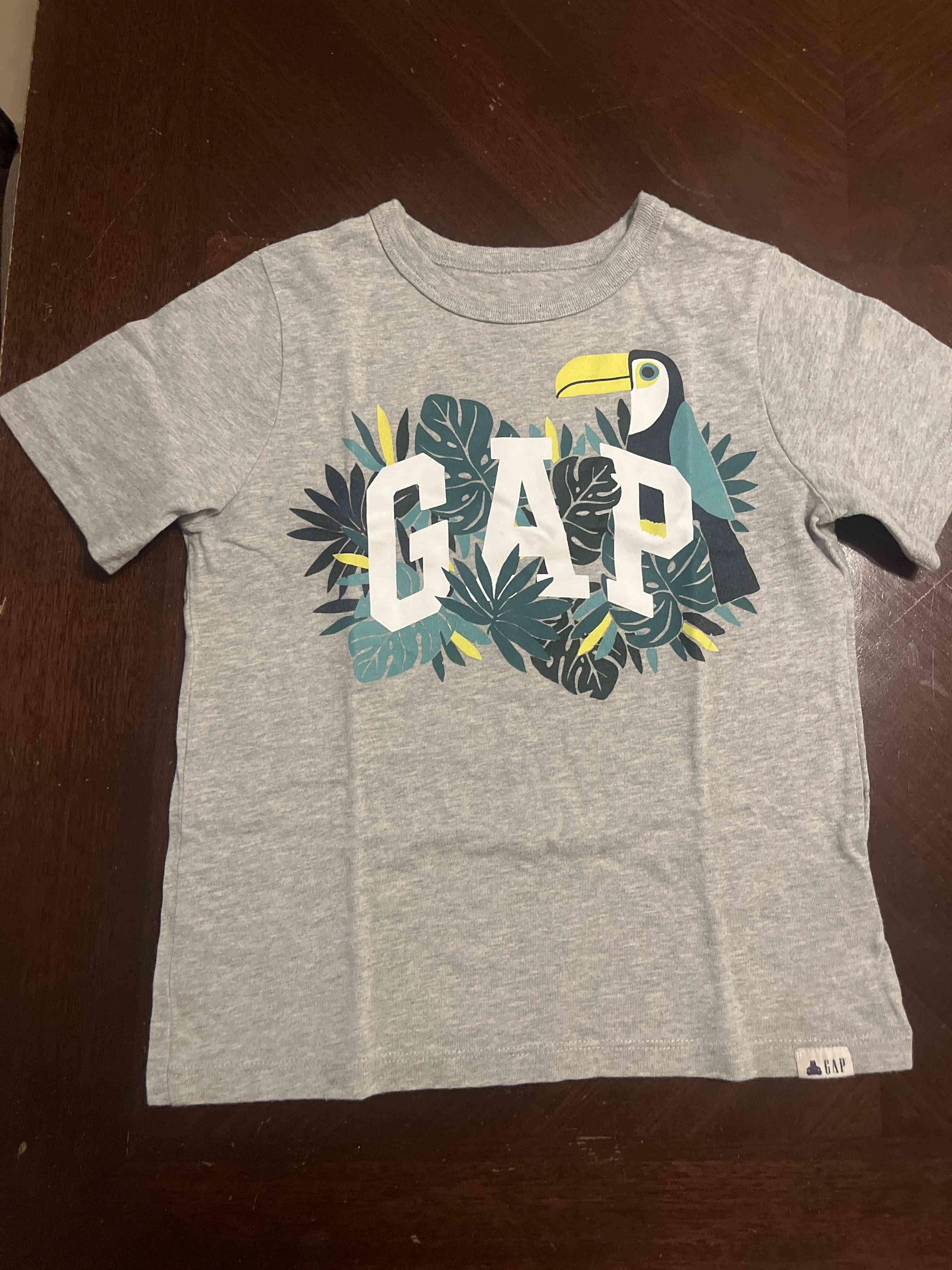 Polera gris GAP con tucán