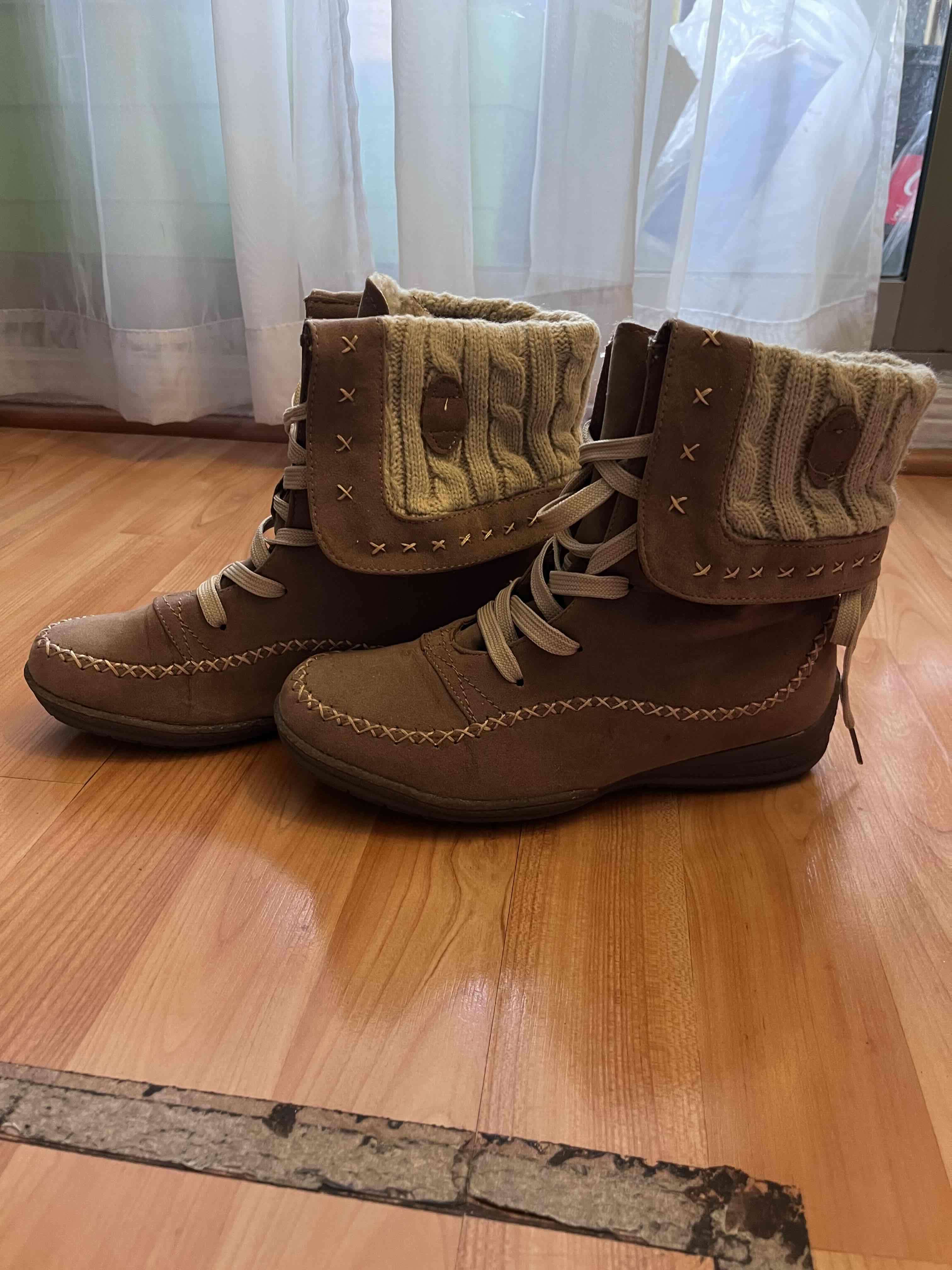 Botas camel con forro tejido - miniatura 2