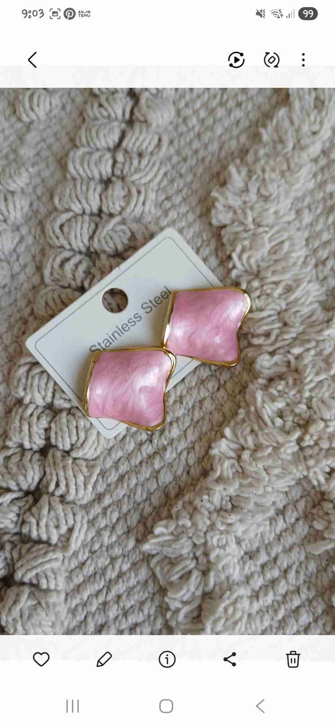 Aros de acero inoxidable rosados - miniatura 2