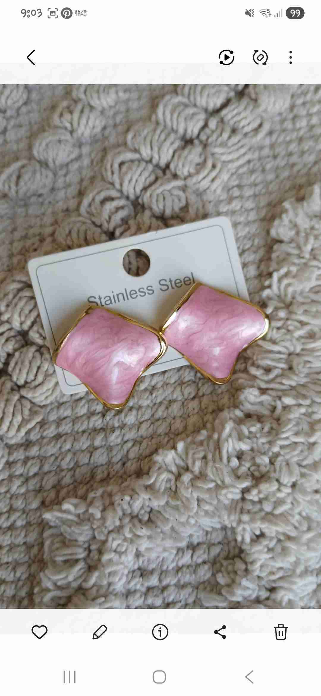 Aros de acero inoxidable rosados - miniatura 4