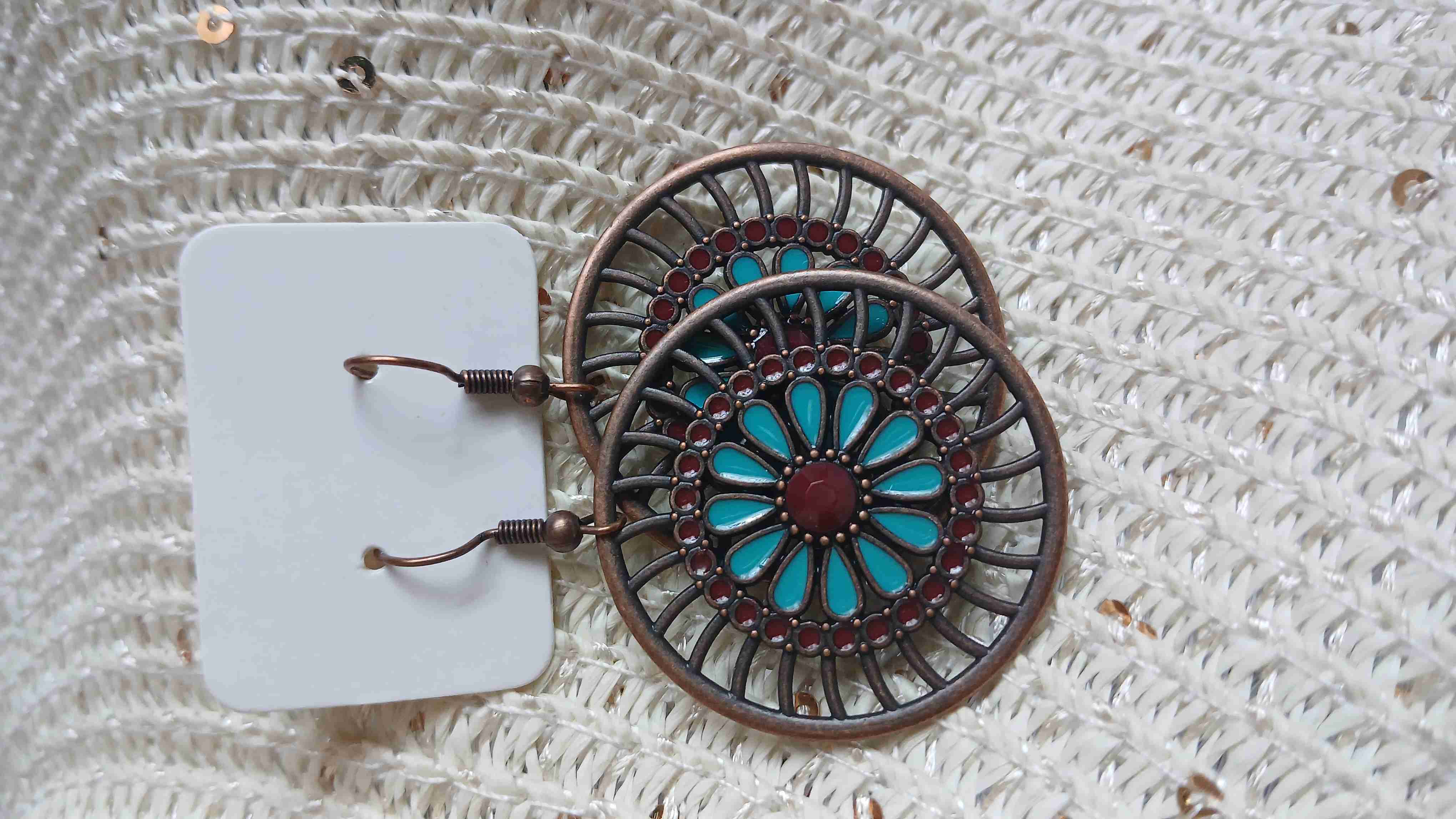 Aros grandes con diseño floral - miniatura 4